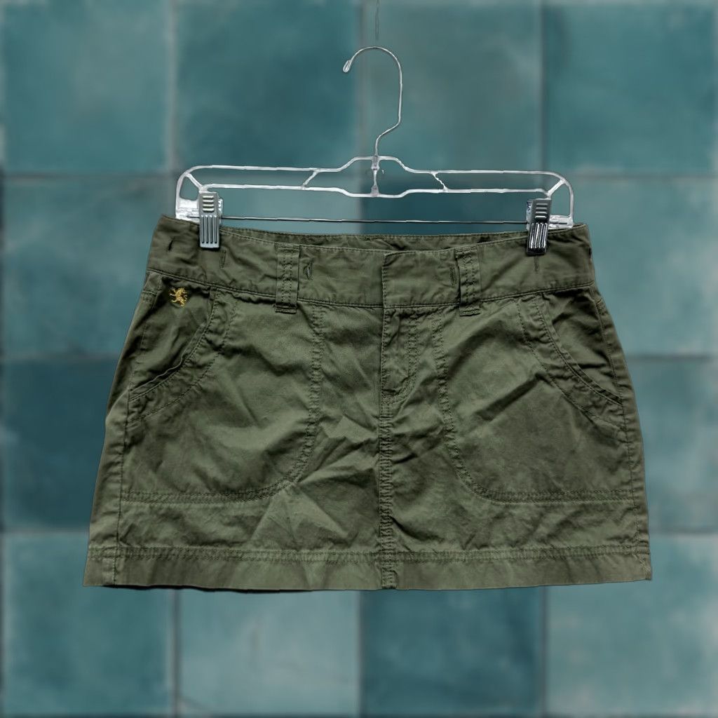Express VINTAGE Y2K Low Rise Mini Skirt Army Green Grunge Express Women's 6/8 27/28 Medium Size 28" / US 6 / IT 42 - 1 Thumbnail