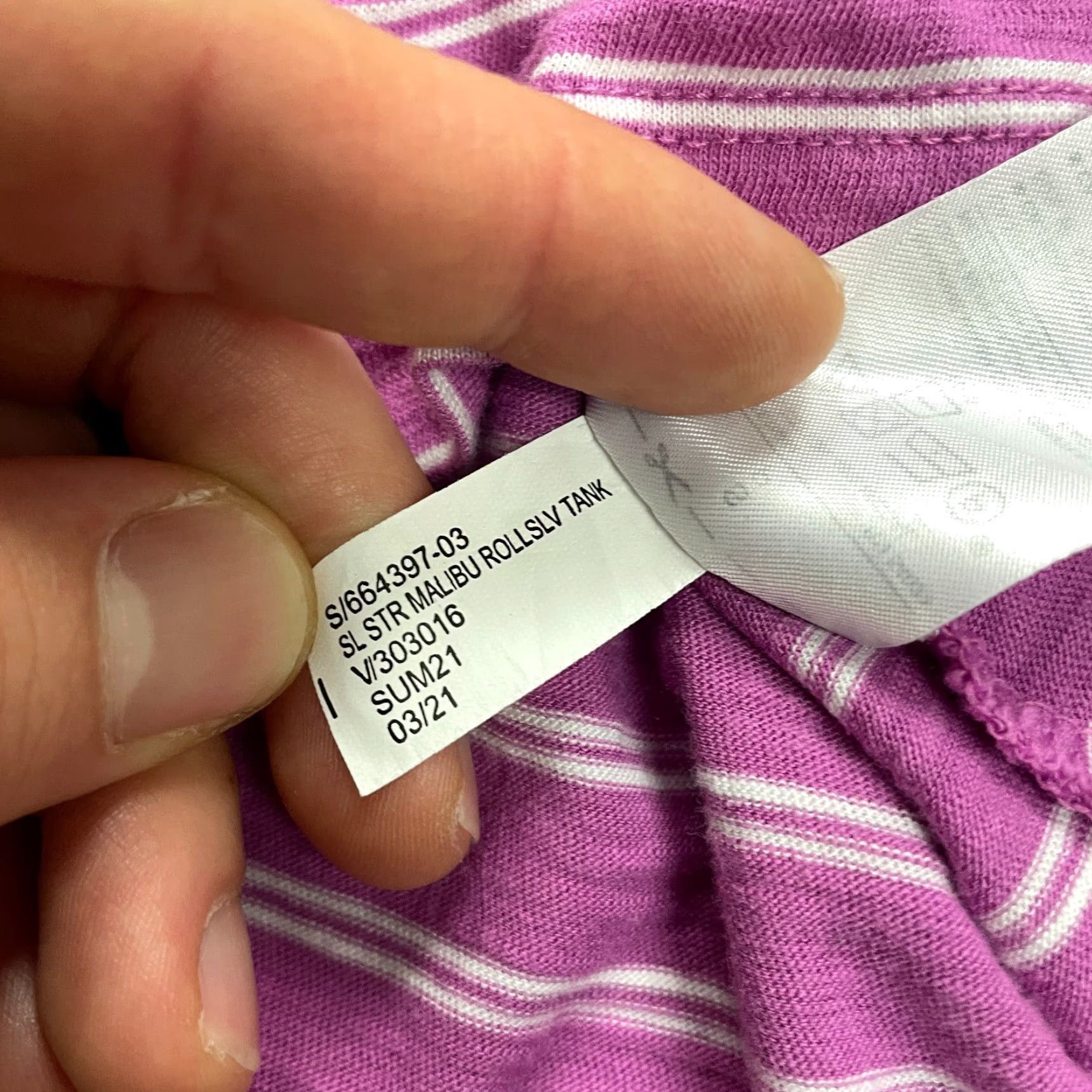 Banana Republic VINTAGE Banana Republic Tank Top Womens Small Sleeveless Striped Purple White Summer Casual Size S / US 4 / IT 40 - 6 Thumbnail