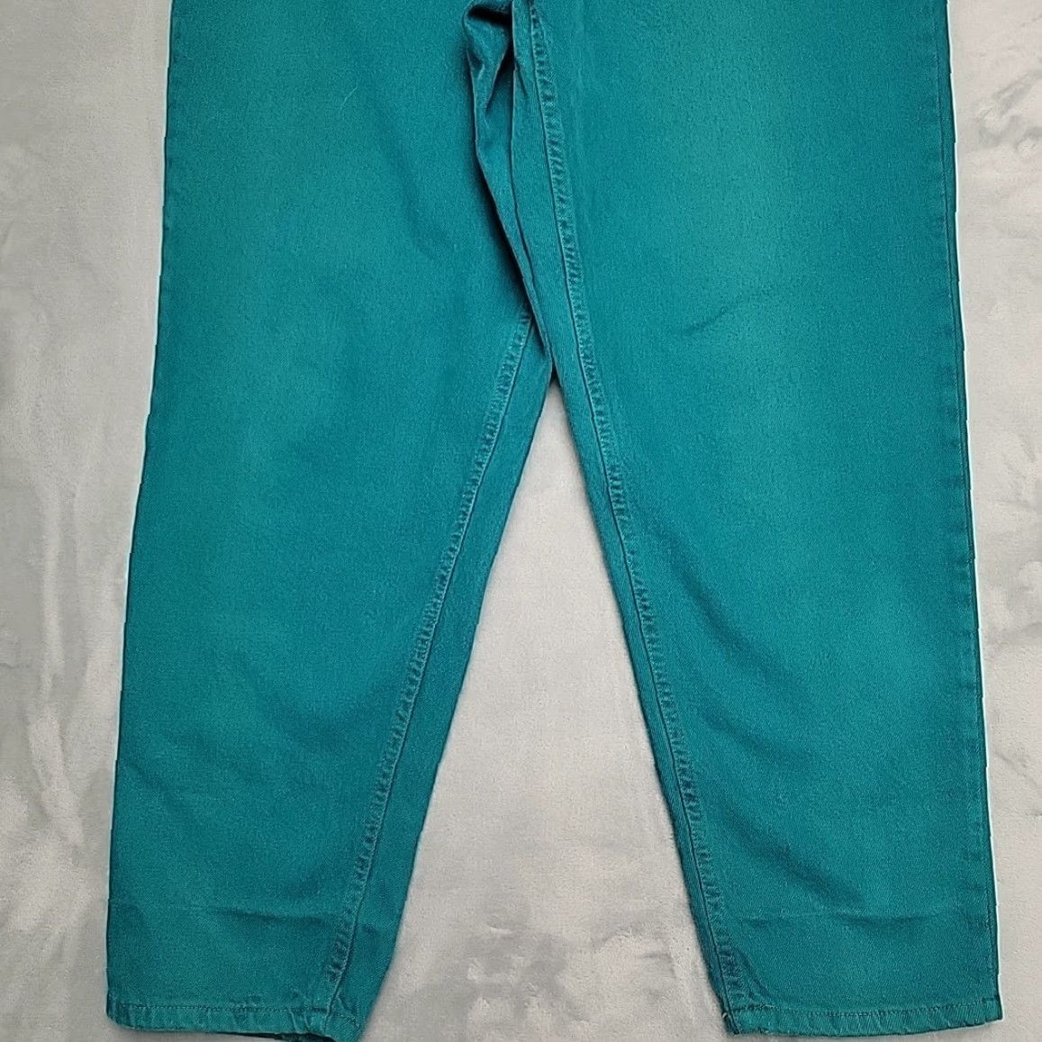 Denime VINTAGE Venezia Vitale Jeans Womens 20 Green Denim 90s Retro Y2K Cotton Made in USA Woman Jeans Green 90s Retro Satin? Size 42" / US 20 - 2 Thumbnail