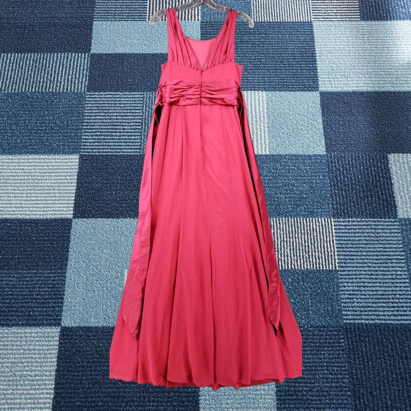 Vintage David'S Bridal Dress Womens 8 Pink Maxi Long Length Ruched Pleated Polyester Size M / US 6-8 / IT 42-44 - 1 Thumbnail
