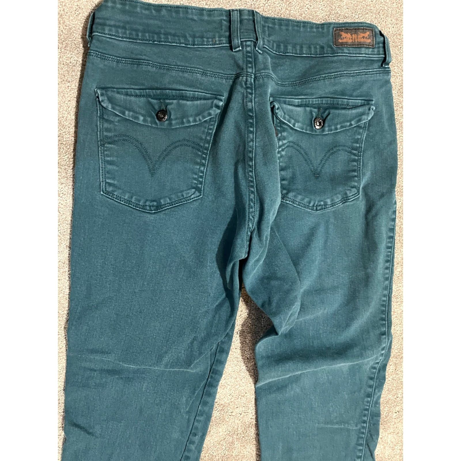 Levi's Levi's Mid Rise Skinny Jeans Women's 14 Plus Denim Green Color Cotton Blend 5-Pocket Regular Fit Size 36" / US 14 / IT 50 - 2 Thumbnail