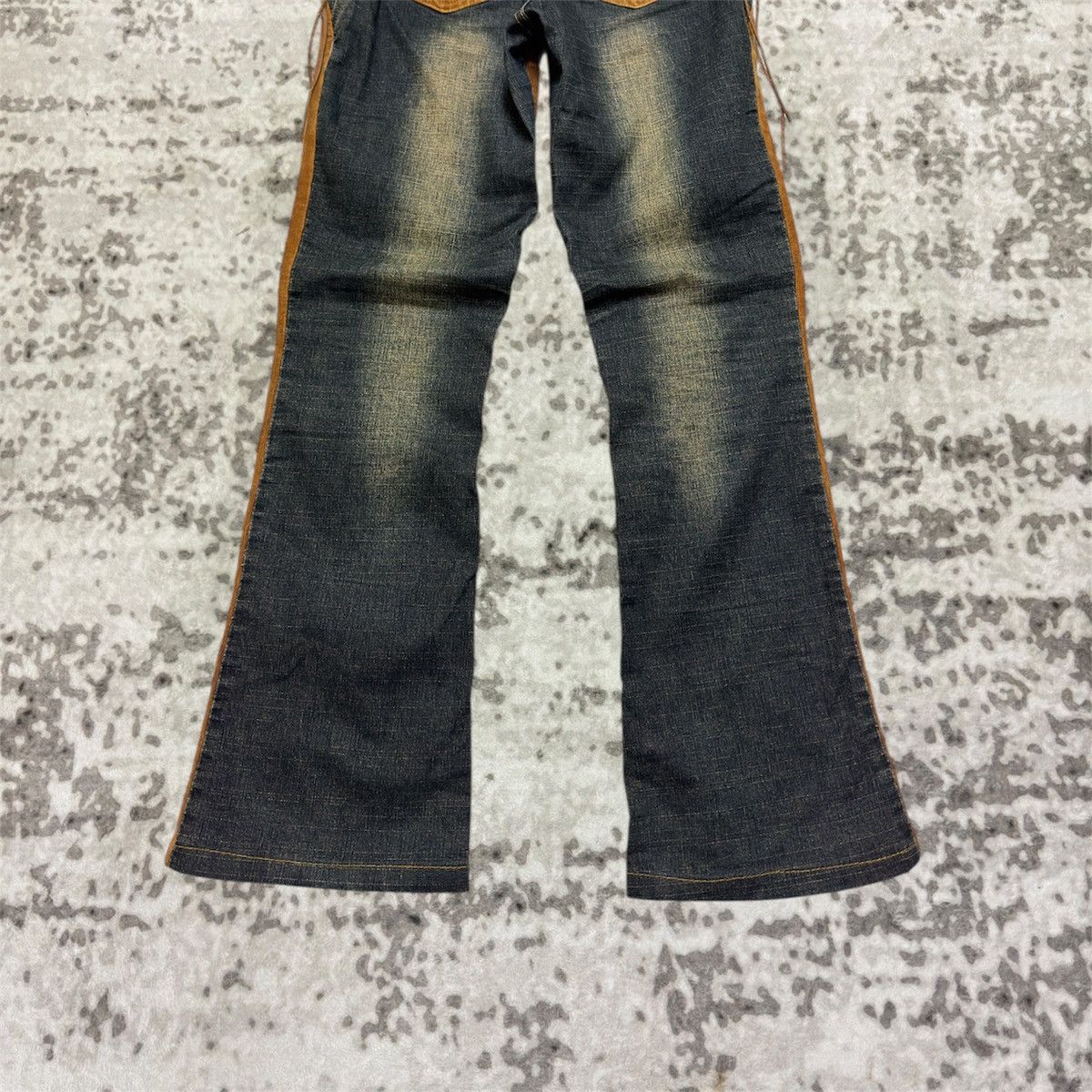 Japanese Brand Y2K Unisex Lace Up Bootcut Denim Corduroy Hybrid Jeans Size US 27 - 10 Thumbnail