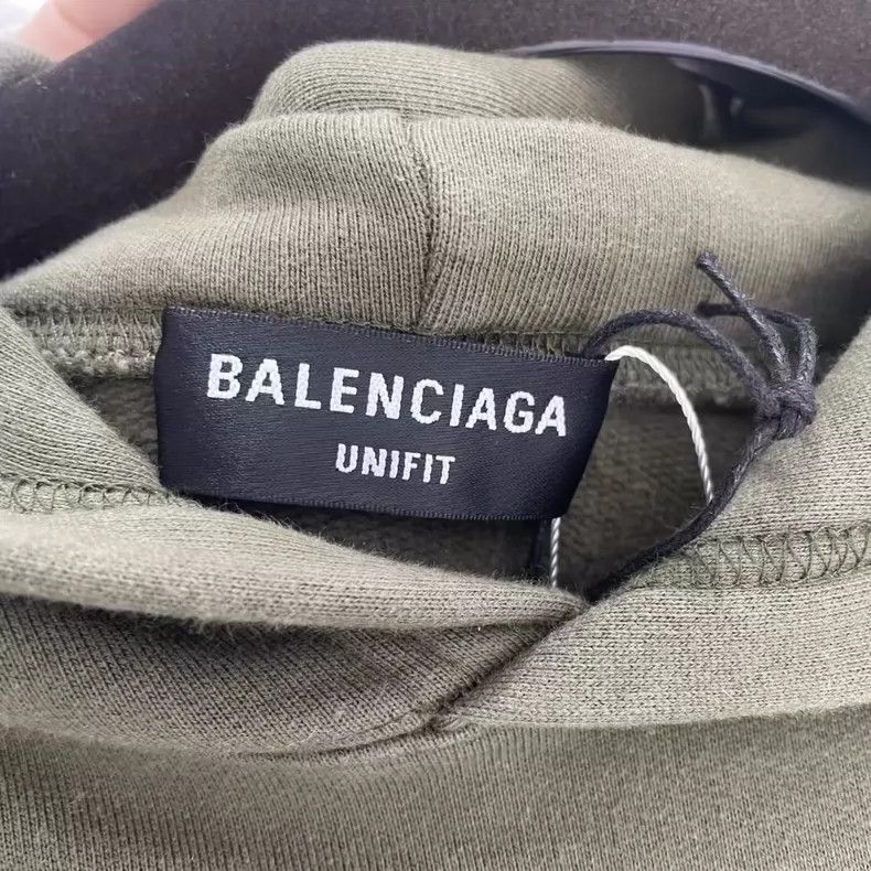 Balenciaga Balenciaga Olive shade line front and back logo hoodie Size US M / EU 48-50 / 2 - 5 Thumbnail