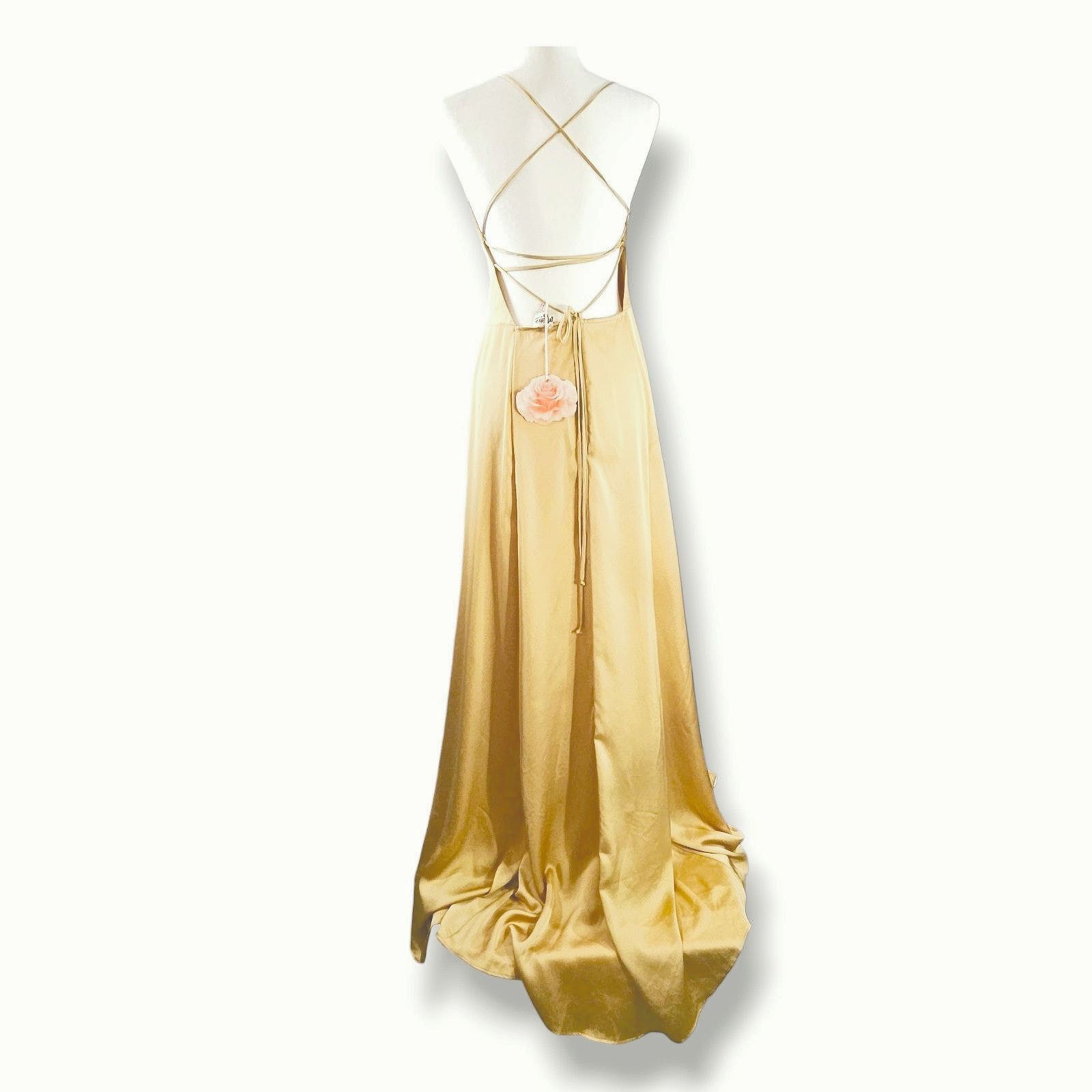Show Me Your MuMu NWT Show Me Your MuMu Godshaw Goddess Gown Sz. XL Gold Satin Size XL / US 12-14 / IT 48-50 - 6 Thumbnail