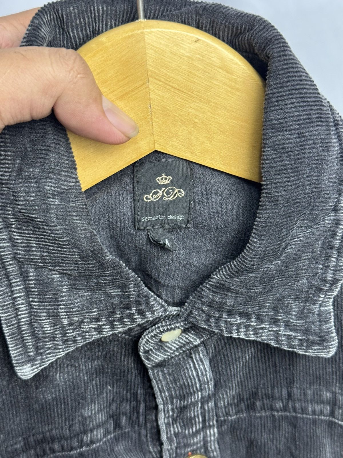 Tornado Mart Semanticdesign Corduroy Long Shirt Black Faded Size US M / EU 48-50 / 2 - 5 Thumbnail