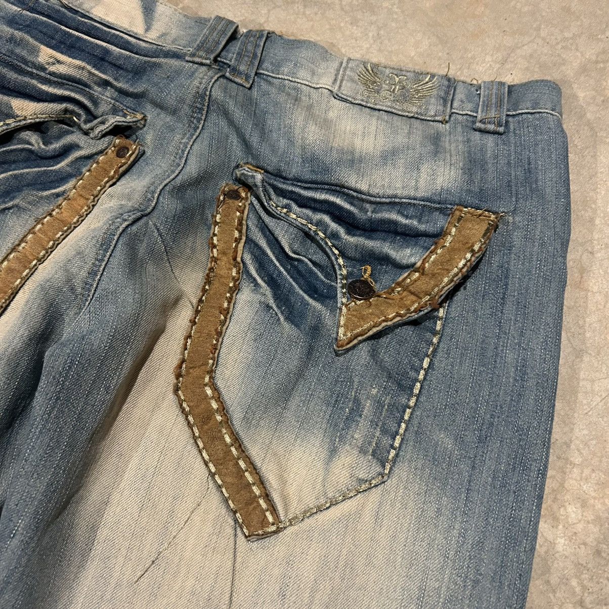 Japanese Brand × Vintage Crazy Vintage Y2K Faded Flap Pocket Baggy Jeans Cyber Skater Size US 34 / EU 50 - 5 Thumbnail