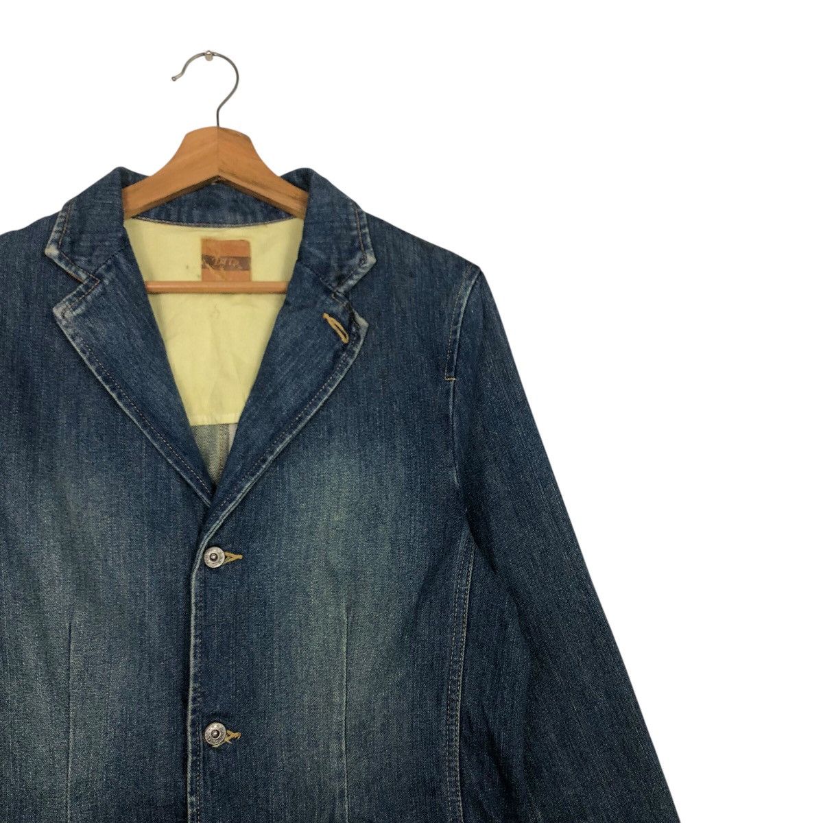 Japanese Brand 📌Vintage Denim Worker Jacket PTTP Japan Issey Miyake Size L / US 10 / IT 46 - 7 Thumbnail