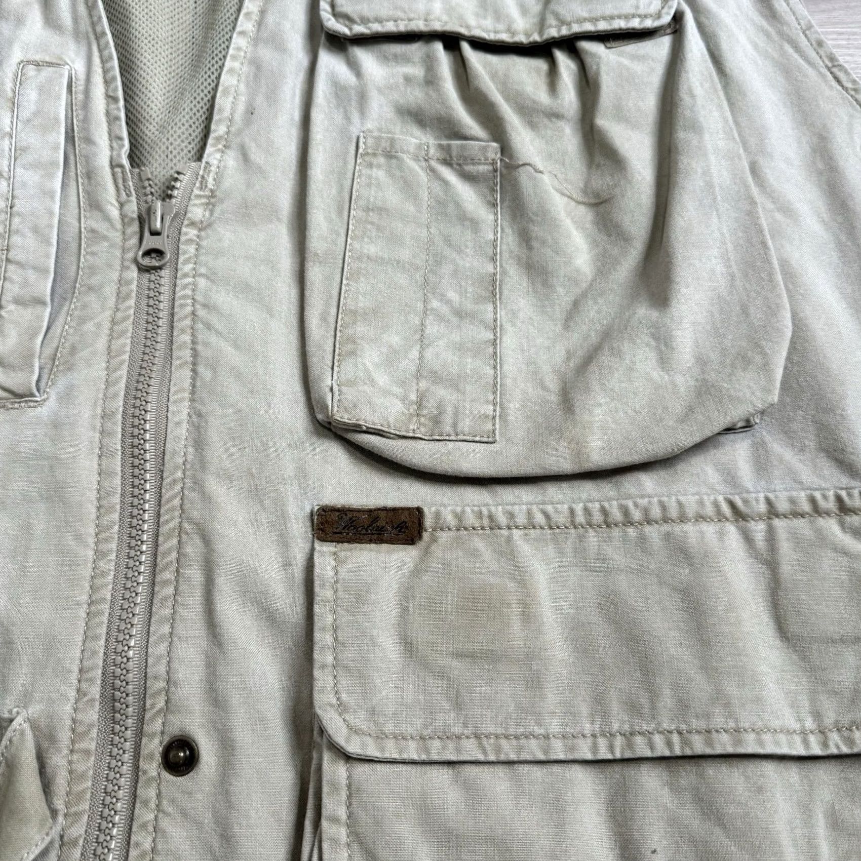 Vintage VINTAGE Woolrich Vest Mens XL 90s Pockets Anorak Full Zip Cotton Lining Tan Utility Trail Fisherman Cargo Size US XL / EU 56 / 4 - 7 Thumbnail