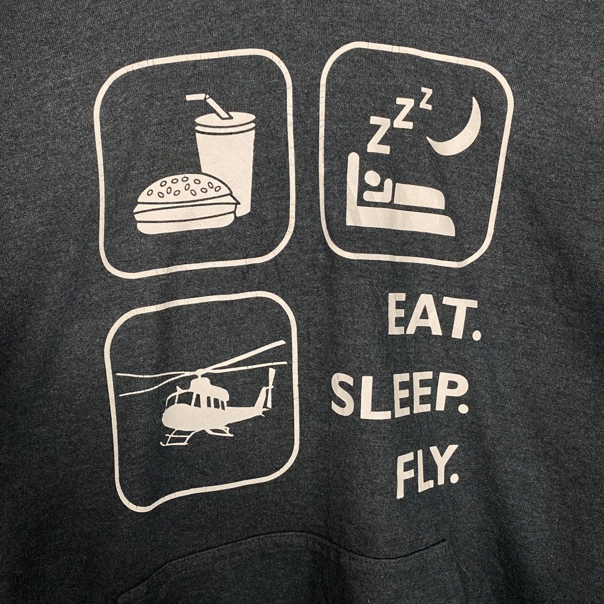 Vintage 📌Vintage Hoodie Pull Over Eat Sleep Fly Big Logo Size US L / EU 52-54 / 3 - 15 Thumbnail