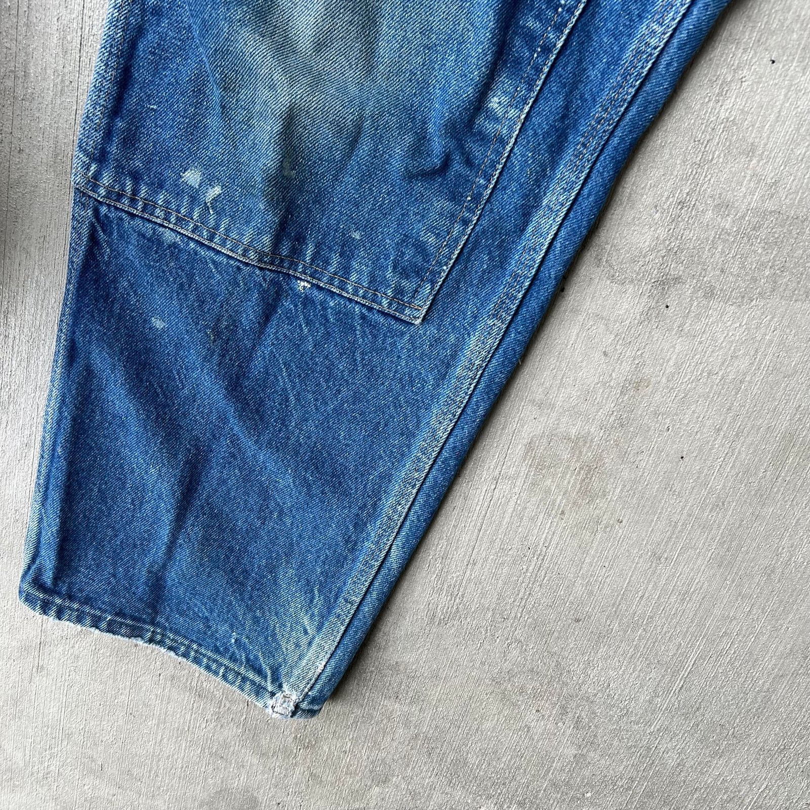 Carhartt × Vintage Carhartt faded blue denim jeans double knee work wear pants Size US 37 - 8 Thumbnail