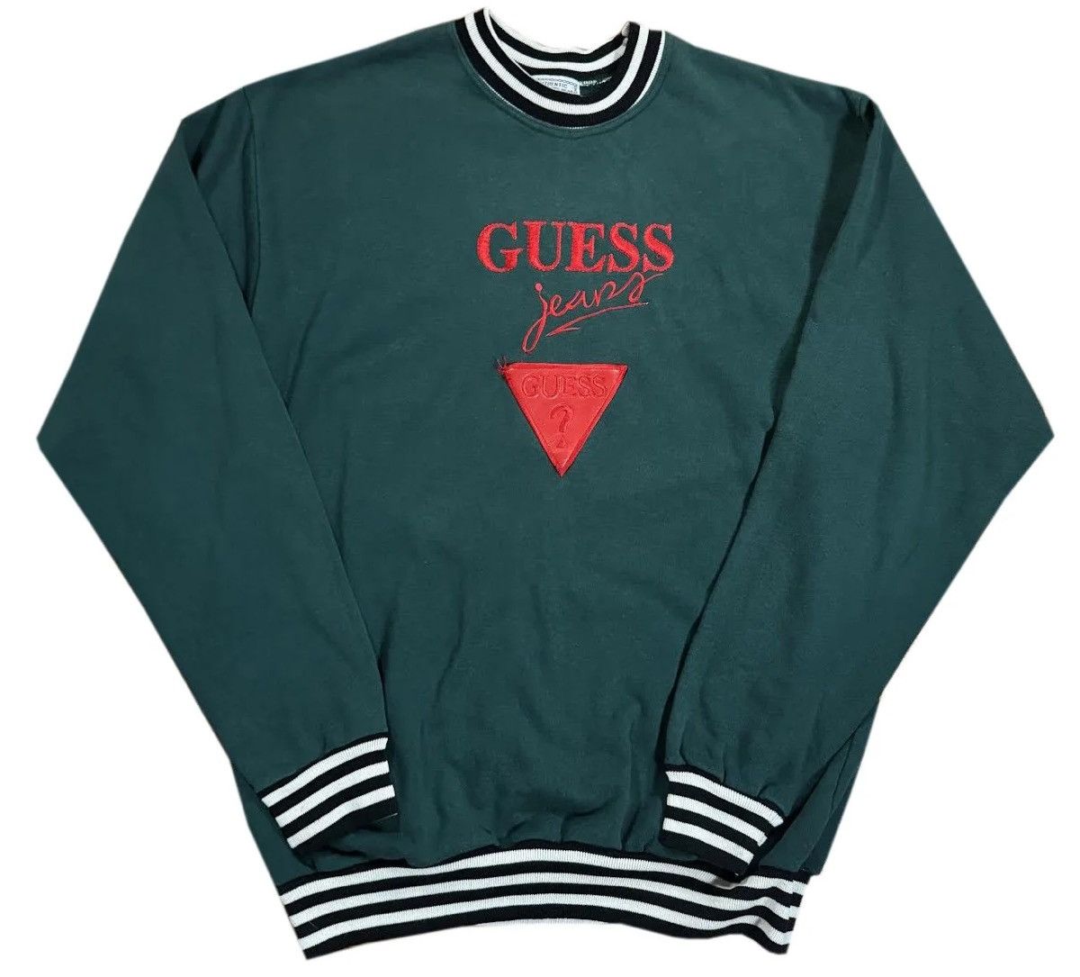 Guess Vintage Bootleg Guess Jeans USA Green Sweatshirt (Size XL) Size US XL / EU 56 / 4 - 1 Thumbnail