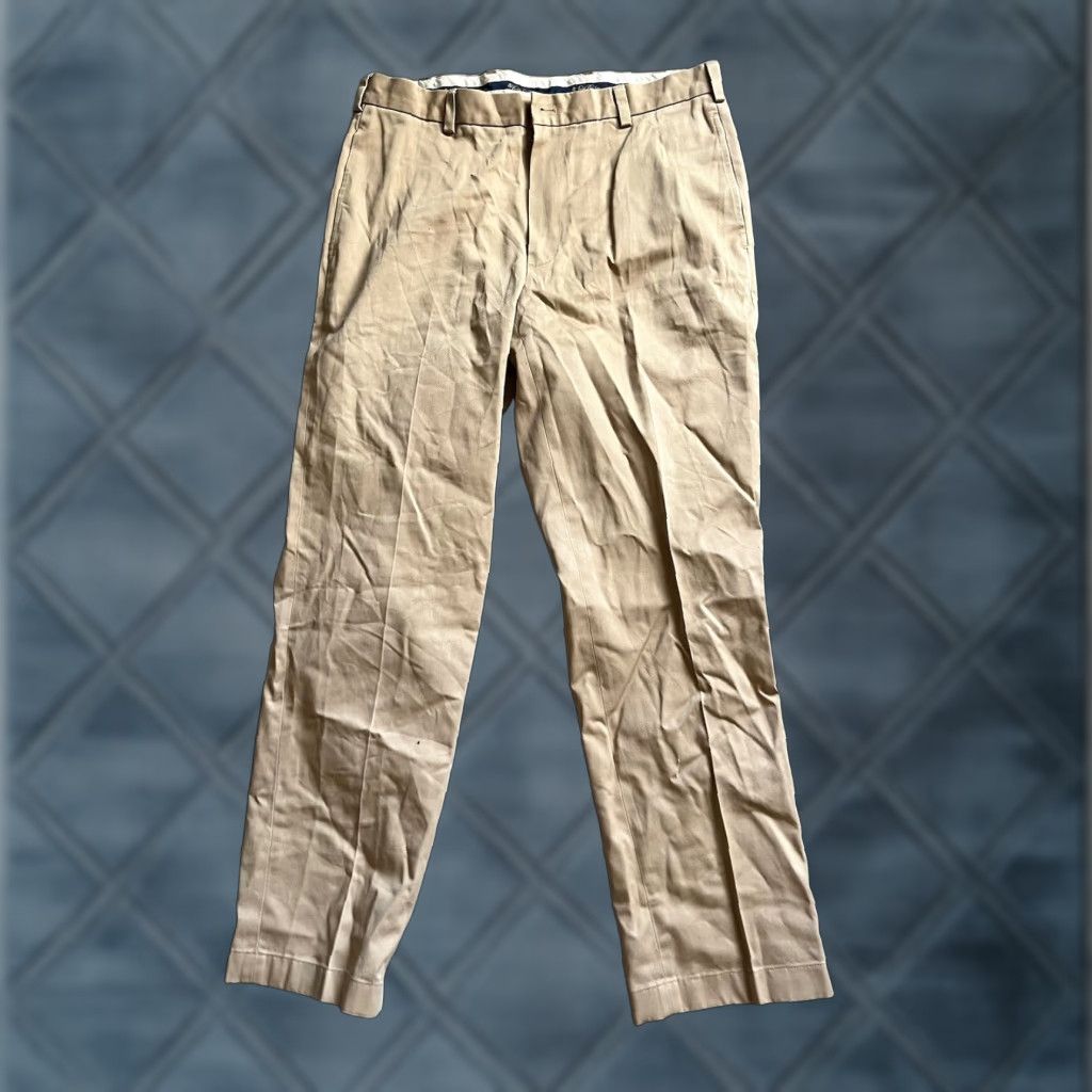 Brooks Brothers Brooks Brothers Men Chino Pants 34x30 Beige Solid Clark Straight Regular Size US 34 / EU 50 - 1 Thumbnail