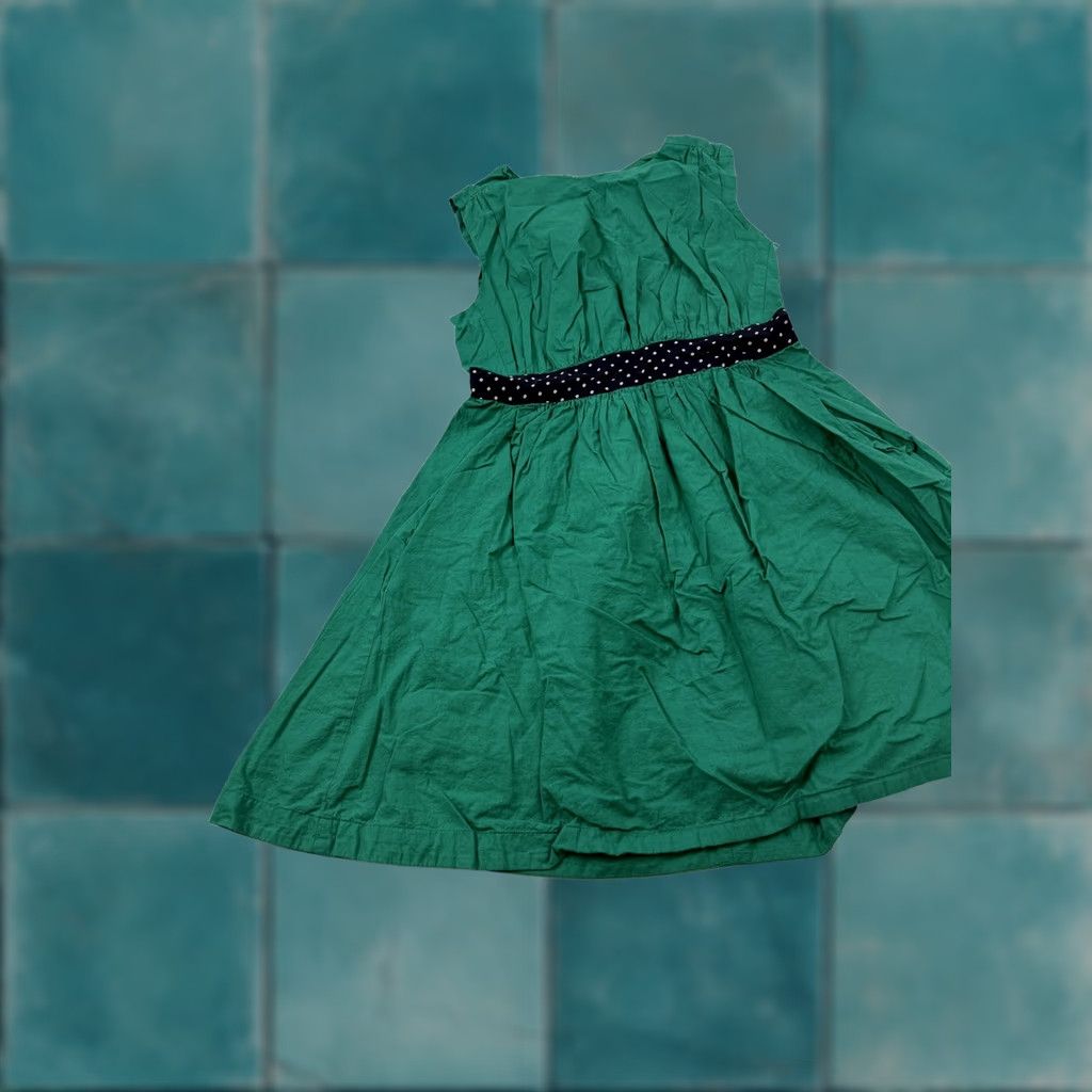 Vintage VINTAGE? No - Emily and Fin Dress Womens Small Green Polka Dot Waist Fit & Flare Cotton Size S / US 4 / IT 40 - 1 Thumbnail