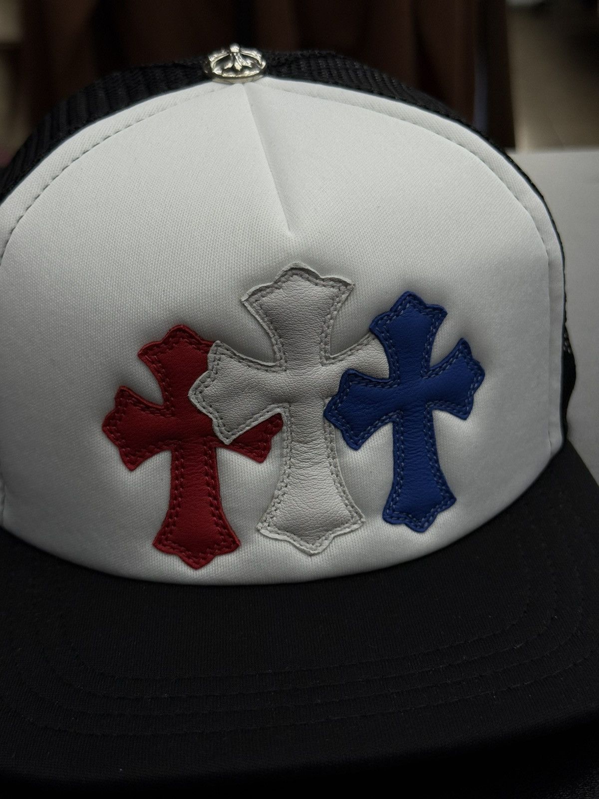 Chrome Hearts Chrome Hearts Triple Leather USA Cross SnapBack (NEW) Size ONE SIZE - 3 Thumbnail