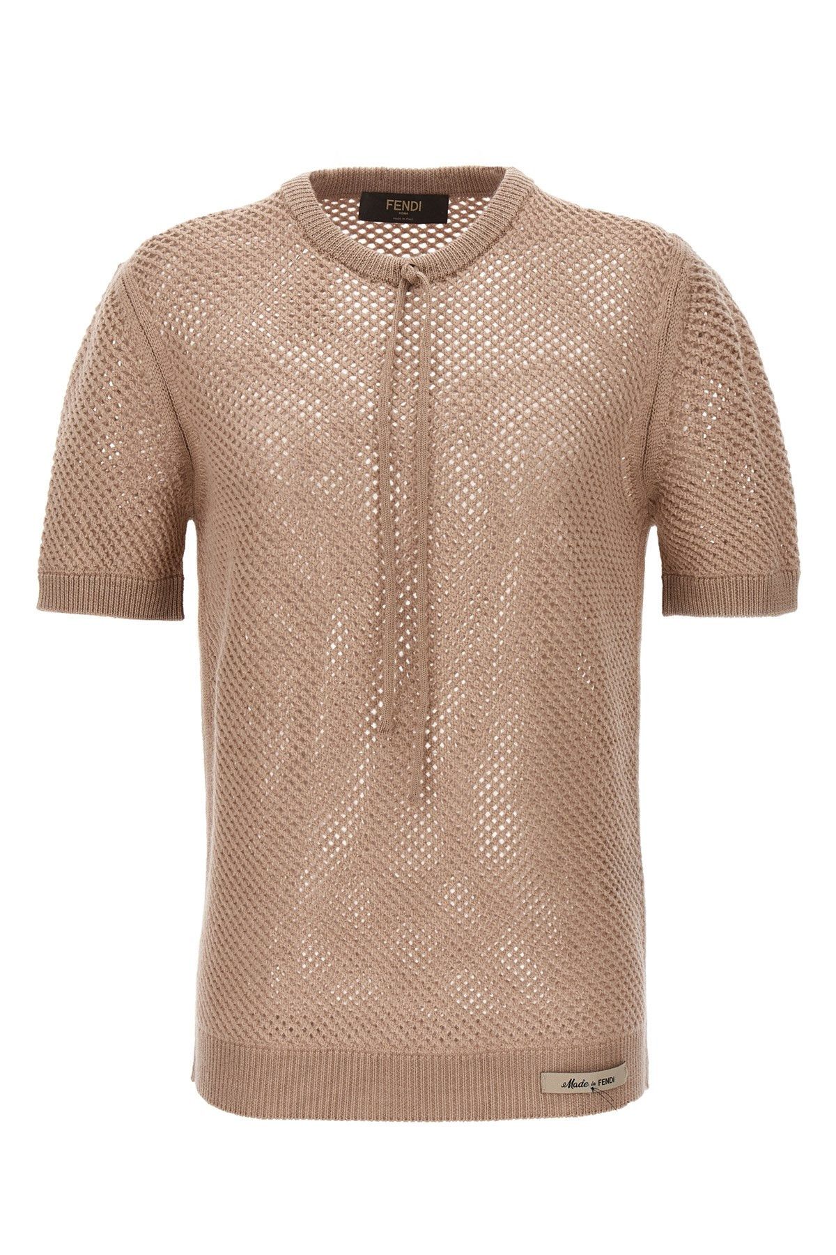 image of Fendi Mesh Sweater in Beige, Men's (Size Large)