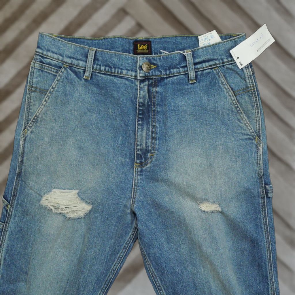 Lee Lee Jeans Mens 32x30 Blue Distressed Baggy Slouch Tapered Motorcycle Size US 32 / EU 48 - 1 Thumbnail