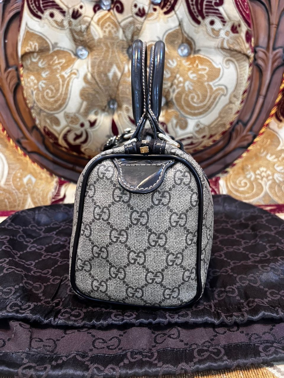 Gucci Authentic Gucci Beige Ebony Heart Tattoo GG Supreme Small Size ONE SIZE - 4 Thumbnail