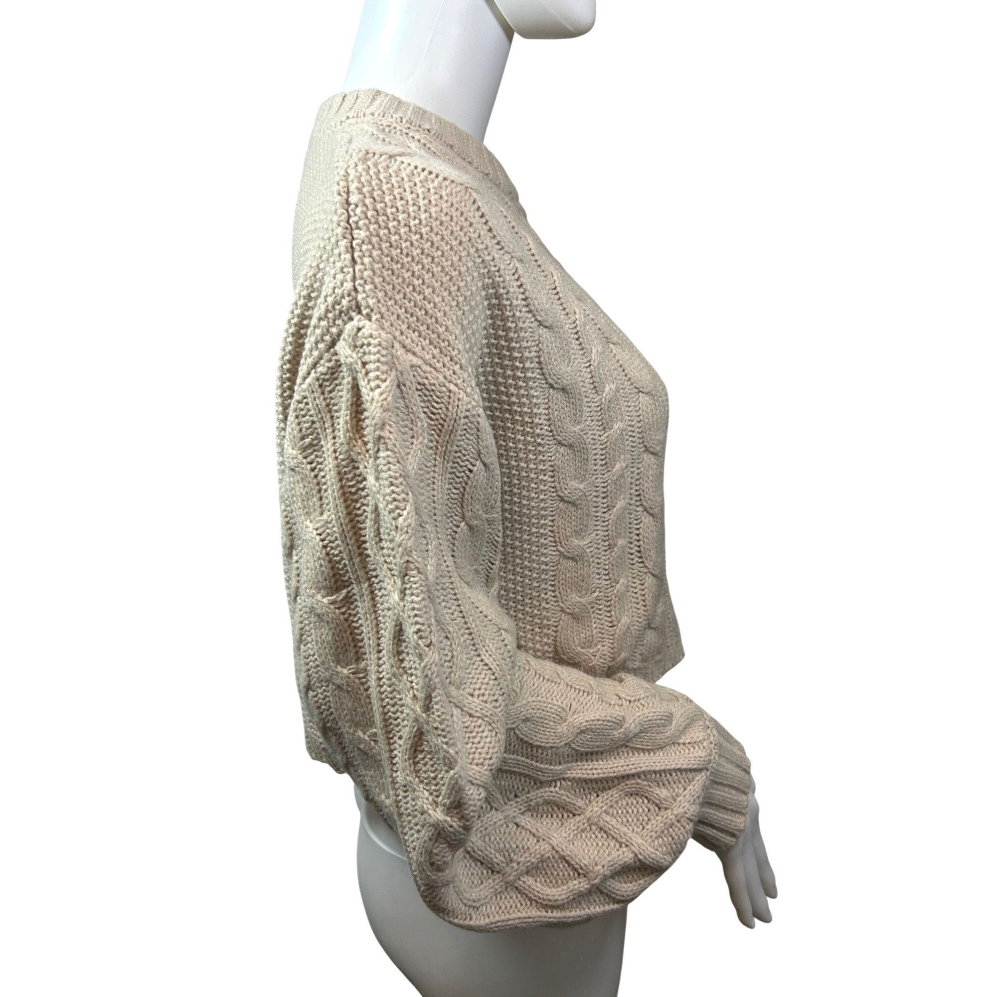 H&M H&M Divided Women’s Tan Sweater M Chunky Cable Knit Cropped Size M / US 6-8 / IT 42-44 - 7 Thumbnail