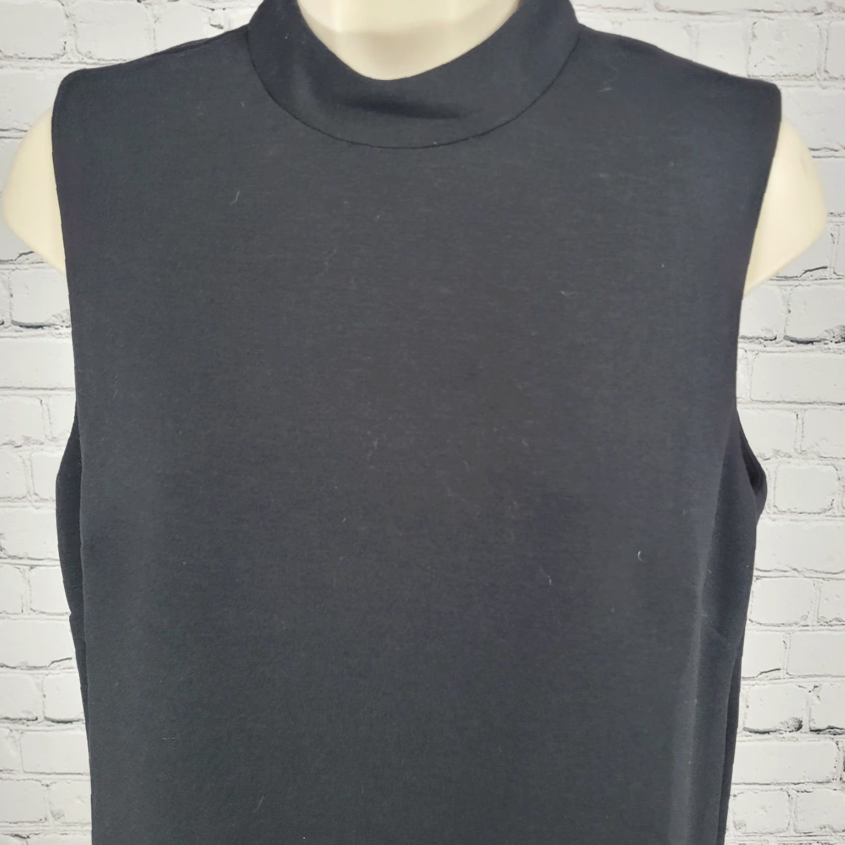 Ann Taylor Ann Taylor Dress Women's Sheath Knee Length Black Mock Neck Sleeveless Lined Stretch 6 Size M / US 6-8 / IT 42-44 - 5 Thumbnail