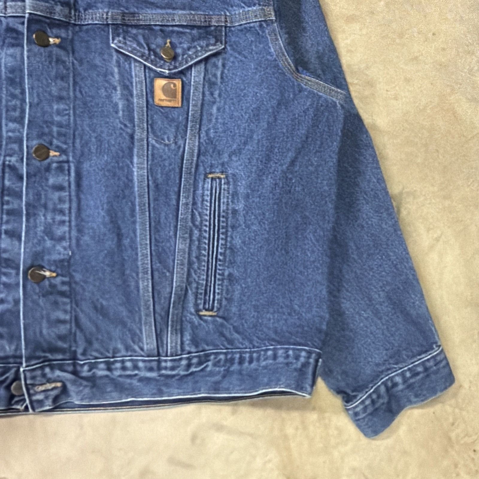 Carhartt Vintage Carhartt Denim Jacket USA Made J12DST Trucker Size US XL / EU 56 / 4 - 5 Thumbnail