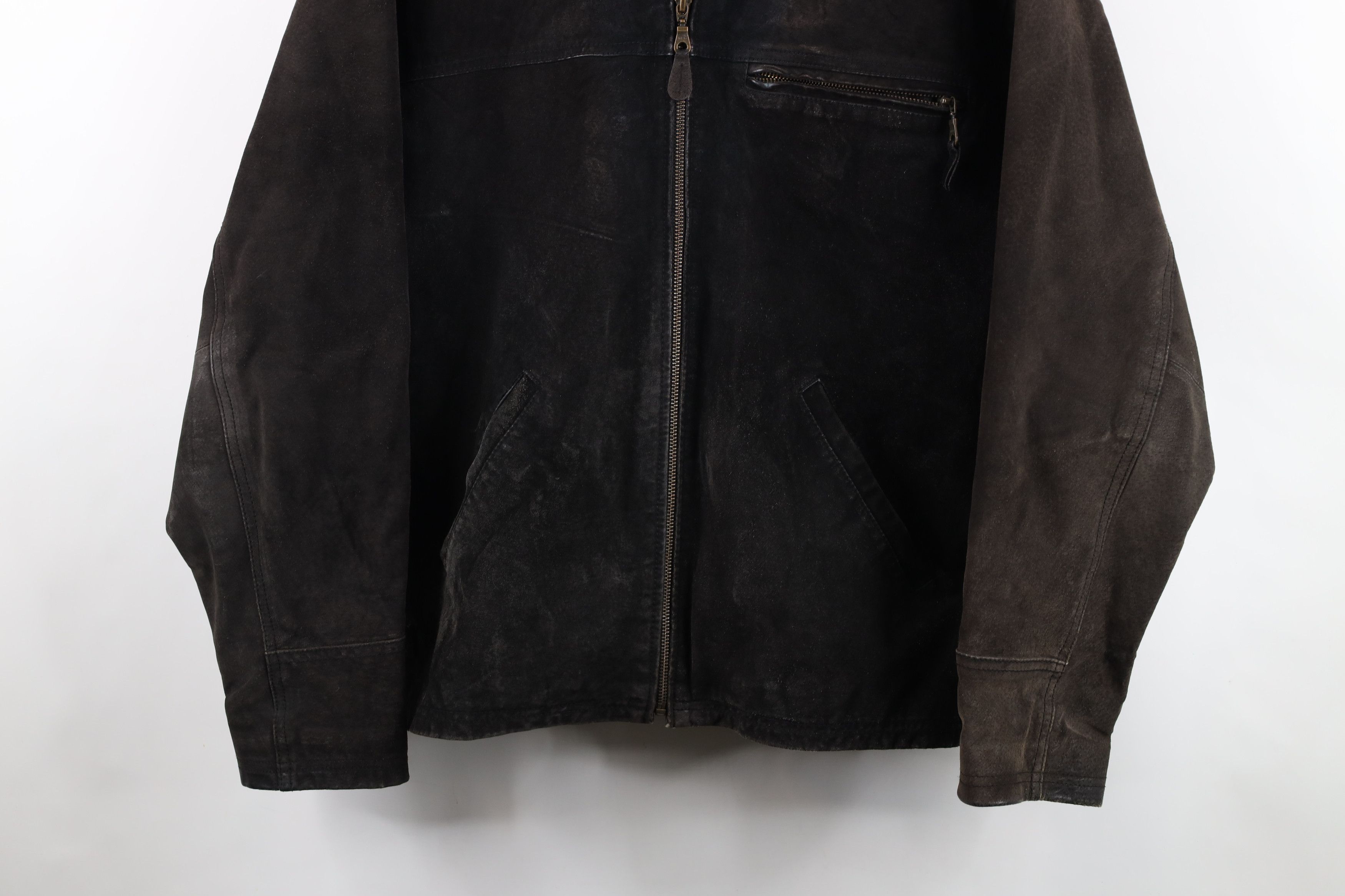 Vintage Vintage 90s Streetwear Buckle Back Suede Leather Jacket Size US M / EU 48-50 / 2 - 3 Thumbnail