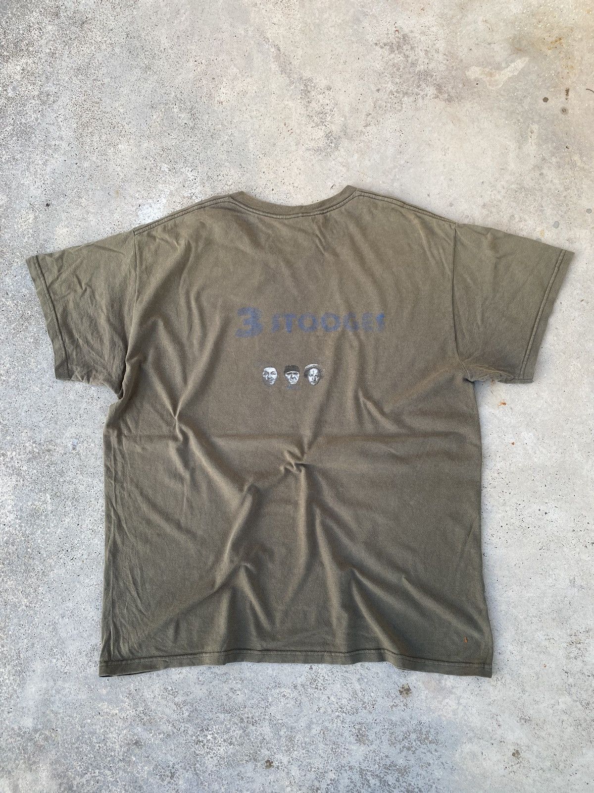 Vintage Vintage 90s The Three Stooges Faded Olive Green Size US L / EU 52-54 / 3 - 4 Thumbnail