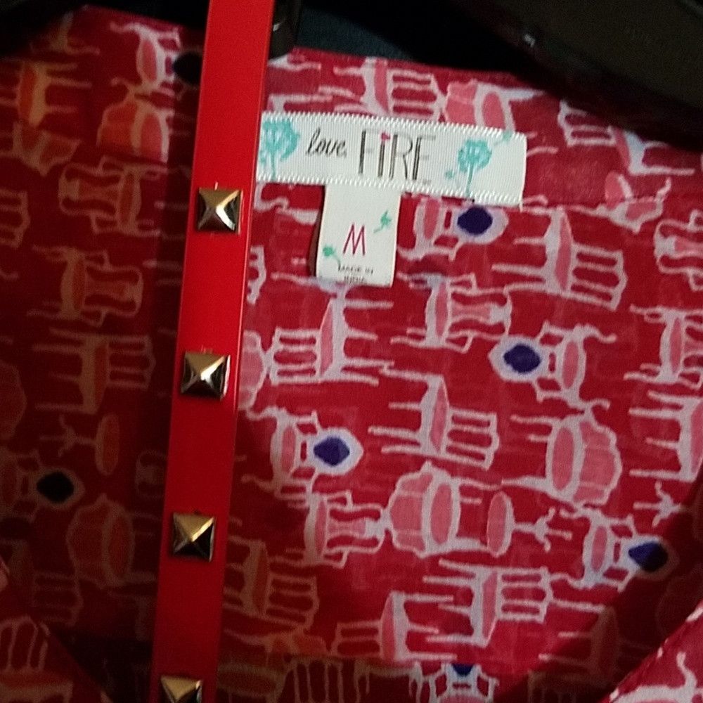 Other Love Fire Sleeveless 2 pc Red Chair Print & Belt Size M / US 6-8 / IT 42-44 - 3 Thumbnail