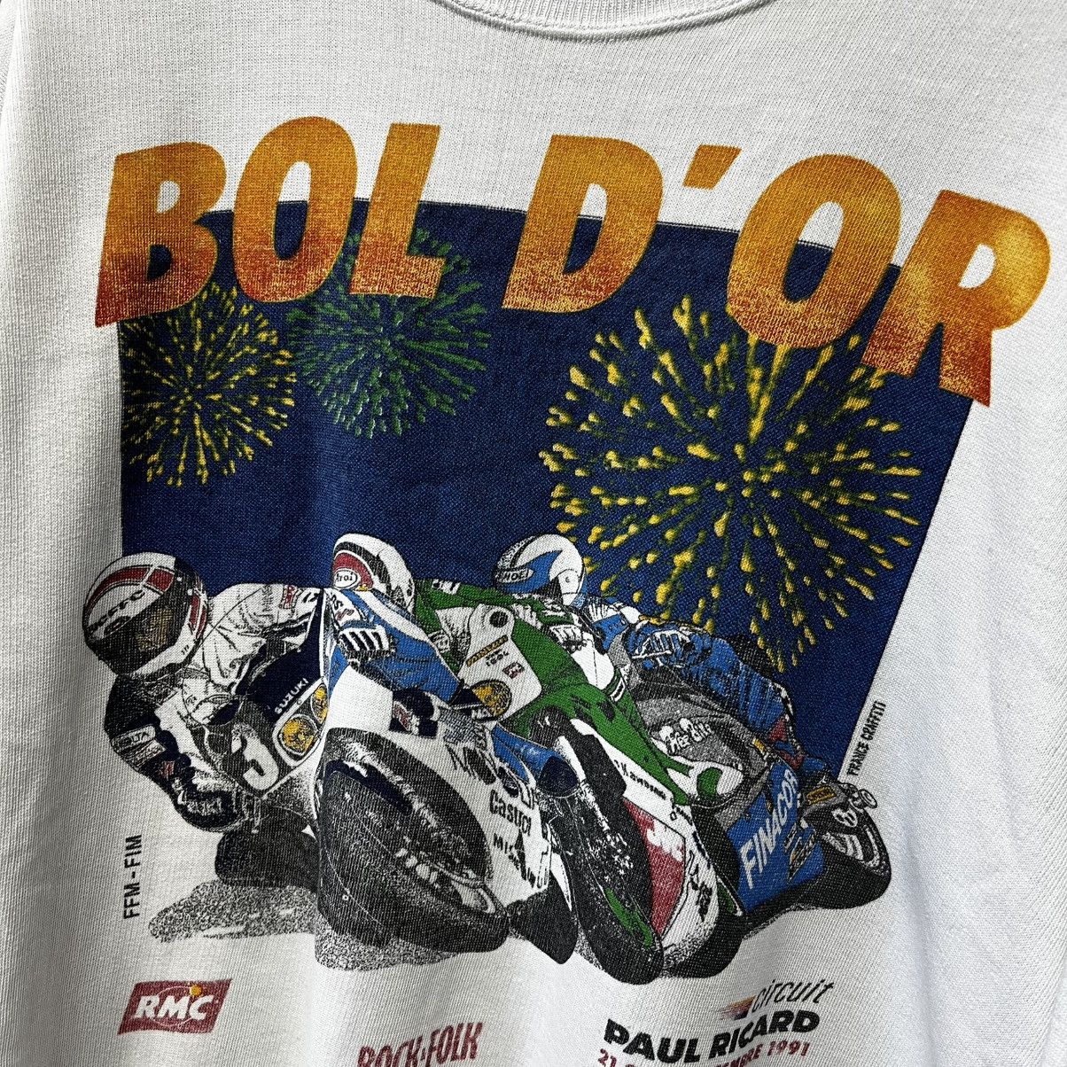 Vintage 1991 Bol d’Or Motorcycle Race Sweatshirt Vintage Paul Ricard Size US M / EU 48-50 / 2 - 6 Thumbnail