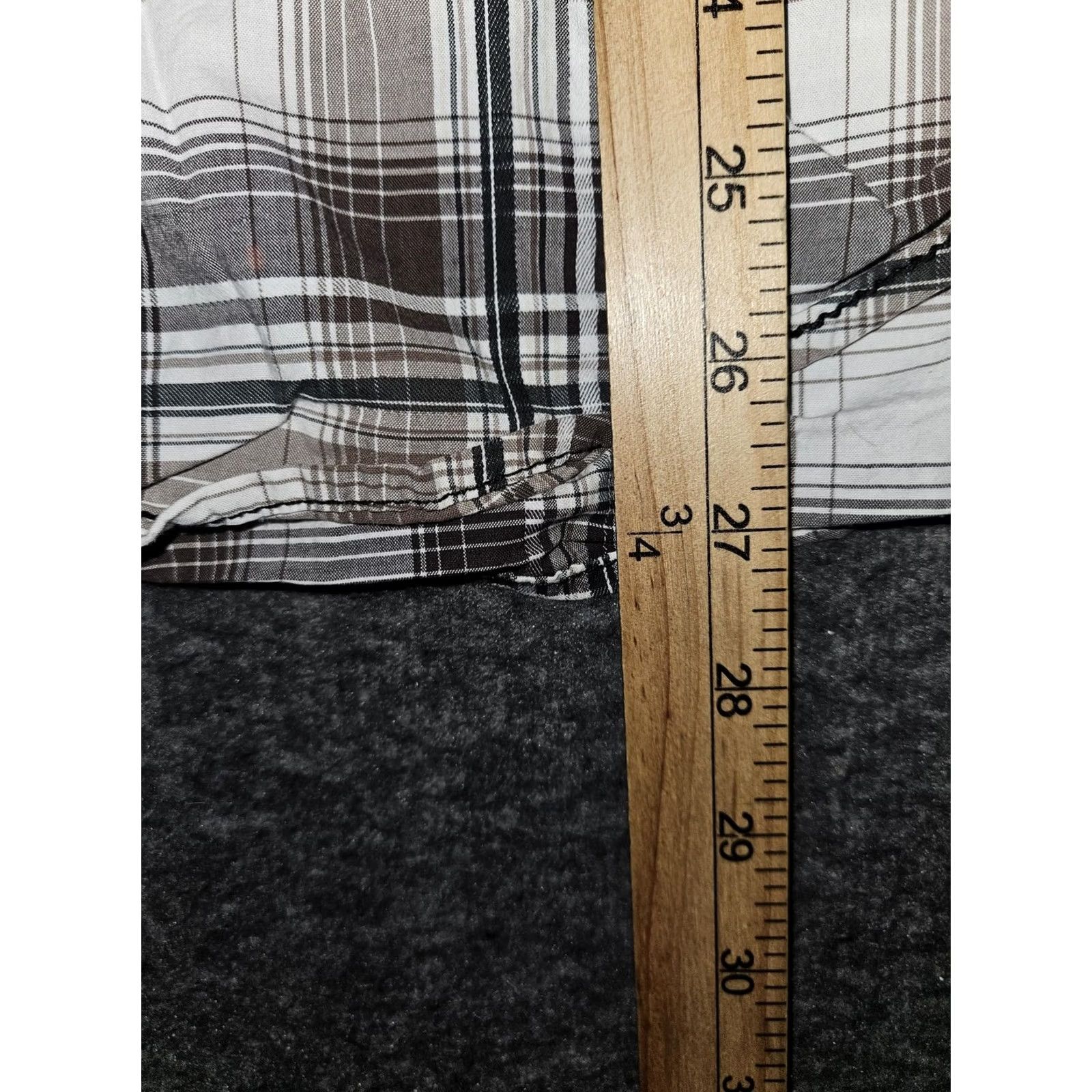 BKE BKE Shirt Mens Medium Brown Plaid Slim Fit Stretch Western Snap Short Sleeve Size US M / EU 48-50 / 2 - 4 Thumbnail