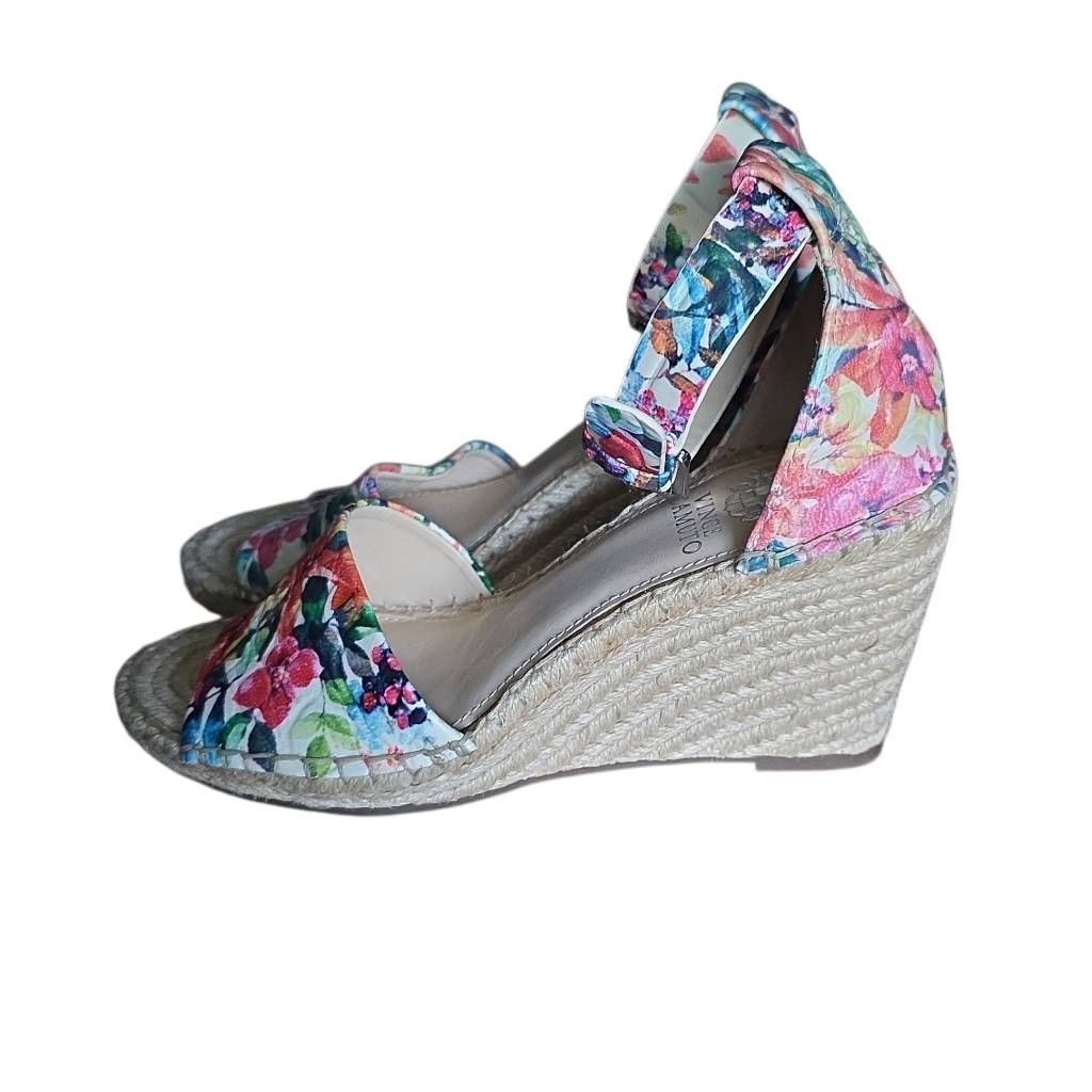 Vince Camuto Vince Camuto Women's Size 7 Pink Floral Leera Espadrille Wed Size US 7 / IT 37 - 1 Thumbnail