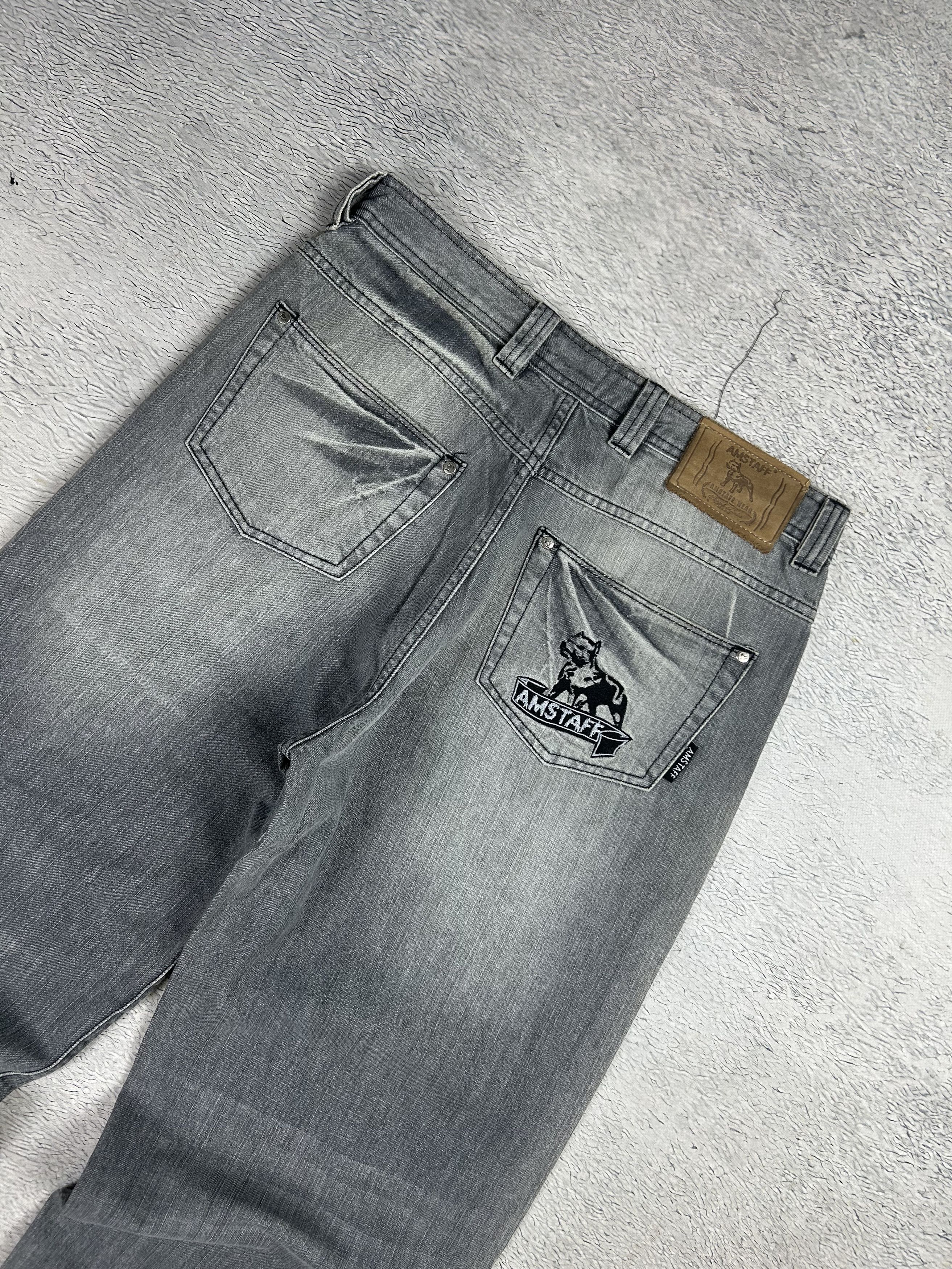 Vintage Streetwear Baggy Jeans Drill Amstaff SK8 Loose Fit Patch Size US 34 / EU 50 - 4 Thumbnail