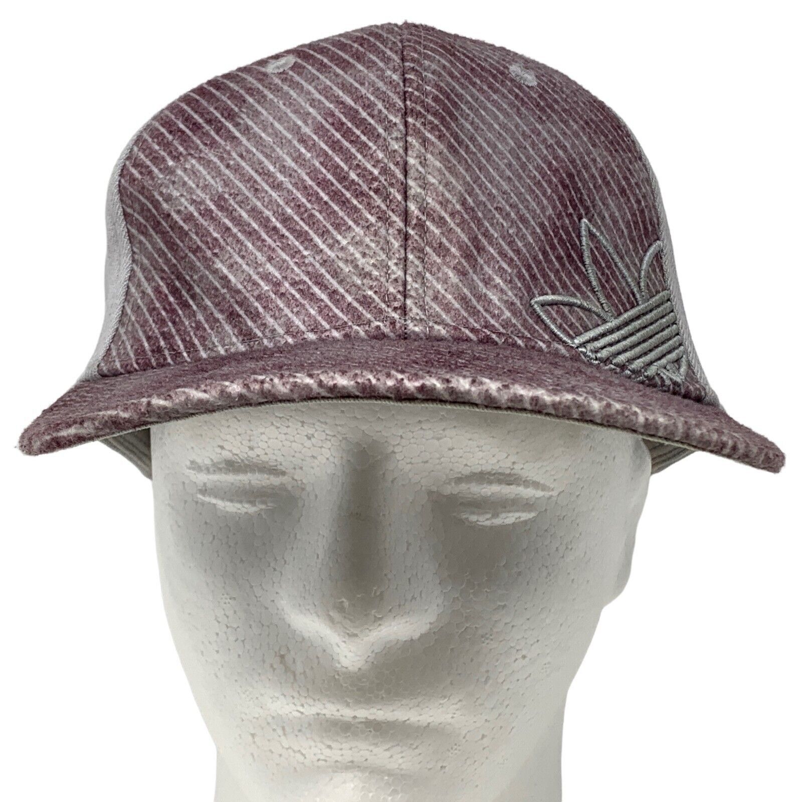 Adidas Adidas Trefoil Hat Cap Flex Fitted L Large Gray Red 6 Panel Size ONE SIZE - 2 Thumbnail