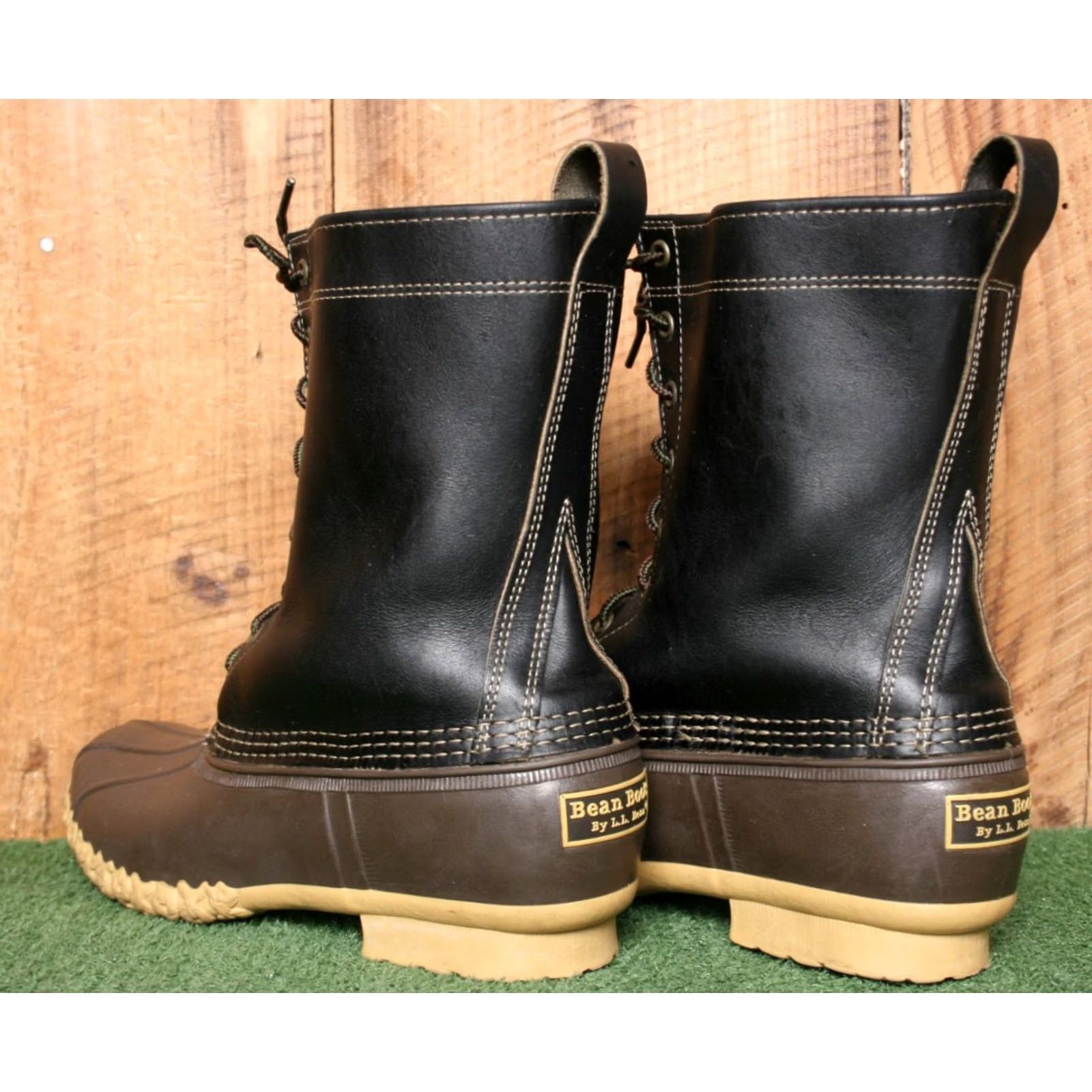 Vintage L.L. Bean Duck Boots 10" Brown Rubber Black Leather 8-Eye Unlined Women's 10M Shoes Boots Size US 10 / IT 40 - 4 Thumbnail