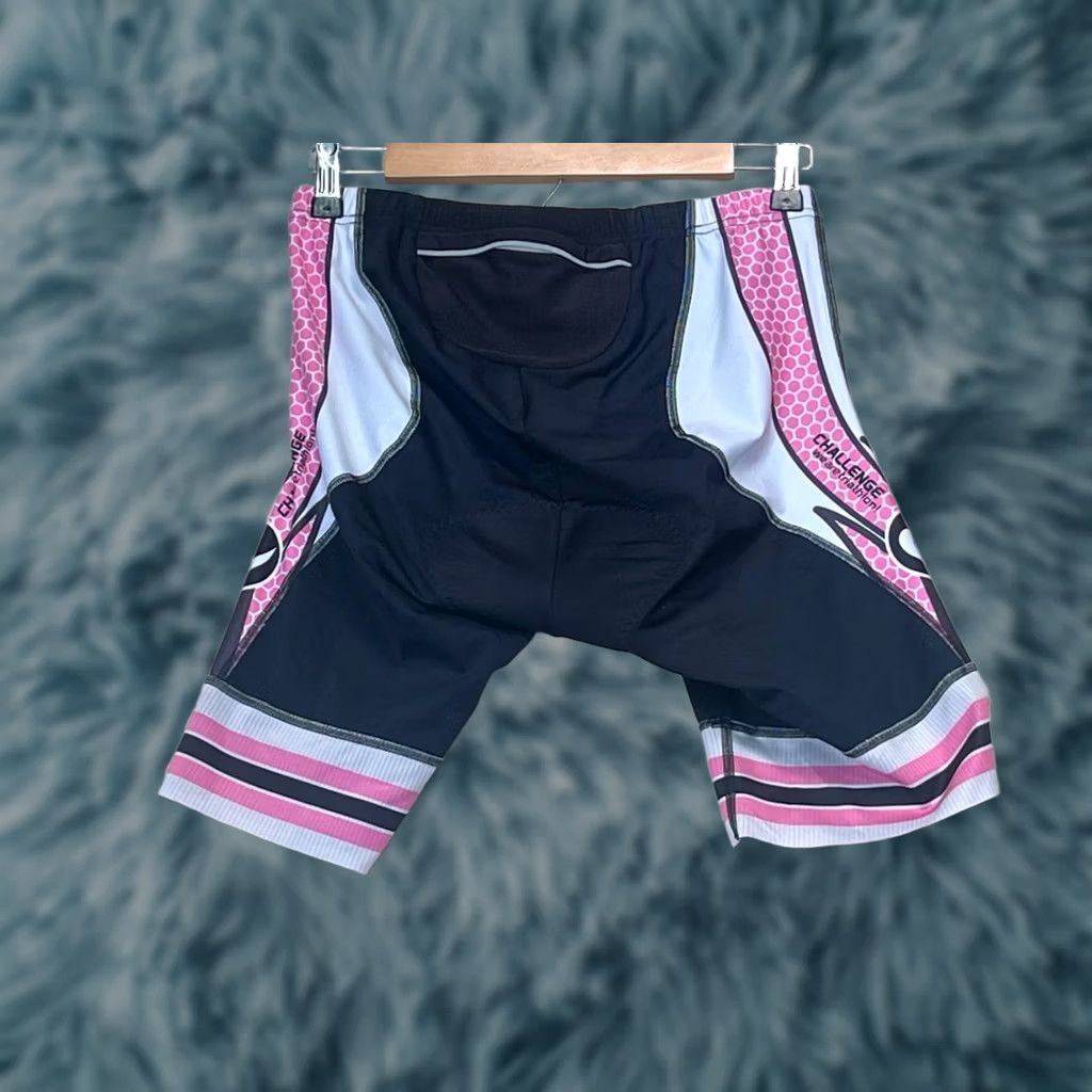 Pinko C4 Sports Padded Cycling Shorts Women Pink Black Stretch Size Large Regular Inseam 10 in Athletic Activewear Shorts Size 36" / US 14 / IT 50 - 1 Thumbnail