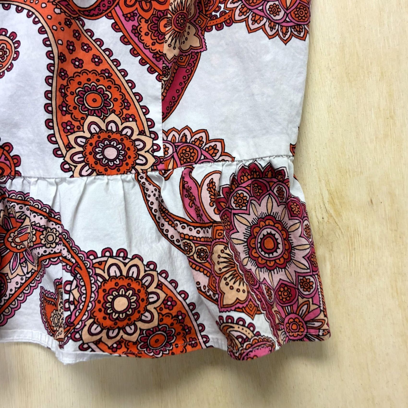 Express Express Tank Top Womens XS Multicolor Paisley Camisole V Neck Peplum Tie Strap Tank Top Cami Sleeveless Size XS / US 0-2 / IT 36-38 - 2 Thumbnail