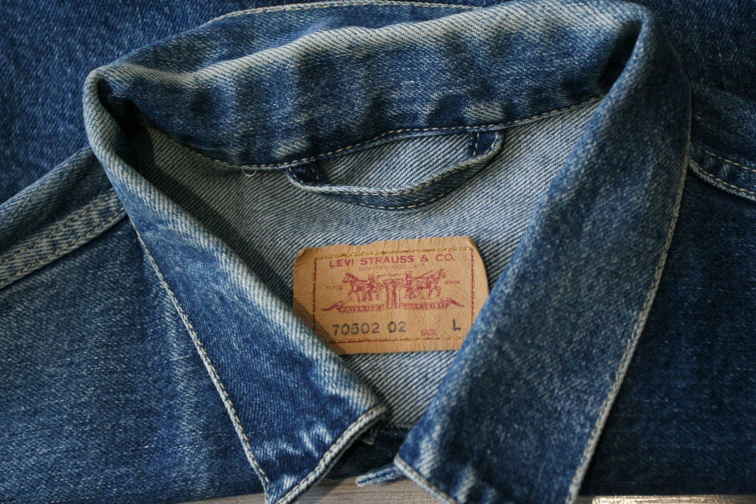 Vintage Levi´s Type 2 70502 Blue Denim Trucker Jacket L - Outerwear