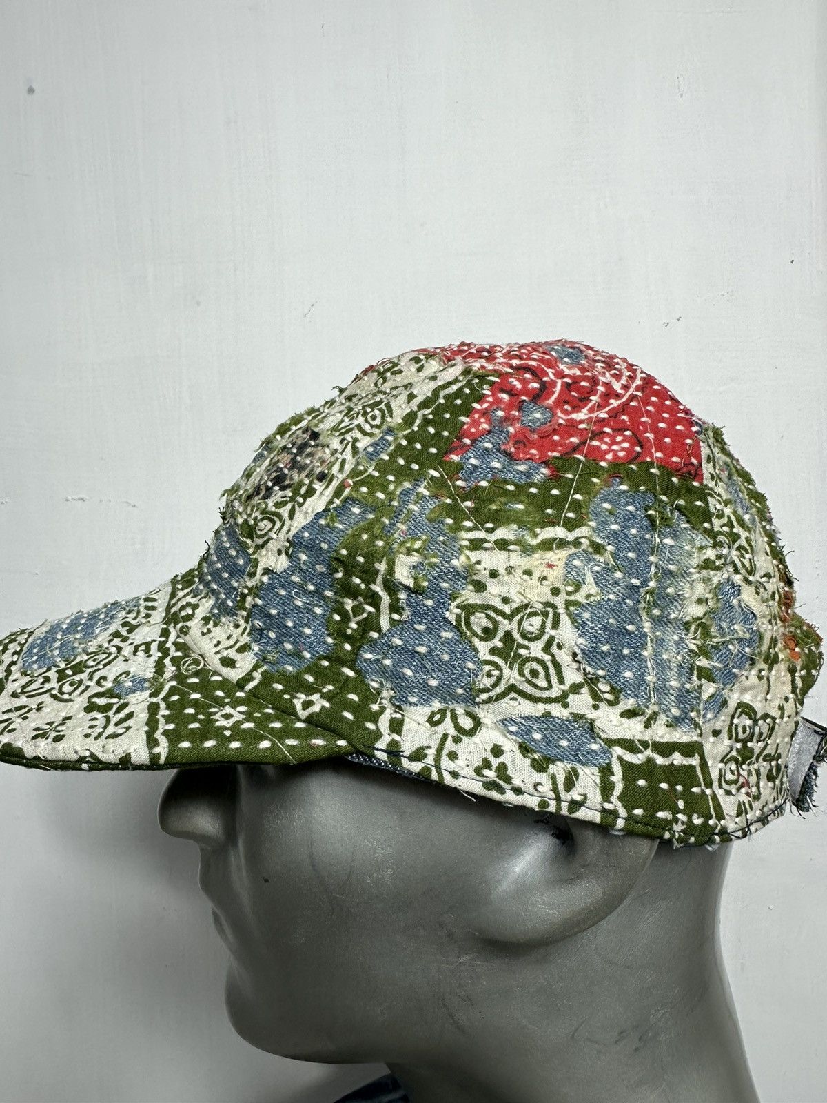 Handmade Custom Made Distressed Paisley Patchwork Boro hats Size ONE SIZE - 2 Thumbnail