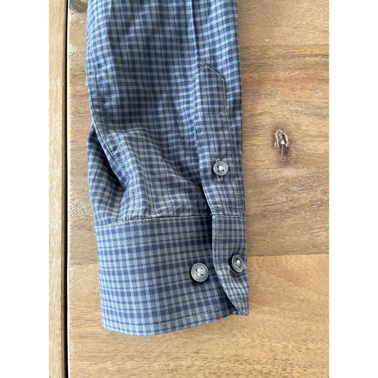 John Varvatos John Varvatos USA Mens Navy Blue Plaid Button Down Dress Shirt 16 Regular Cotton Multicolor Long Sleeve Button-Up Collared Shirt Mens Size 42R - 5 Thumbnail