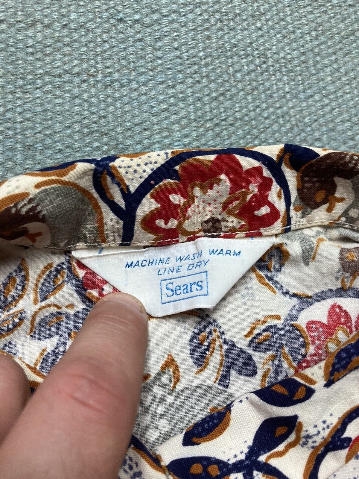 Sears × Vintage VTG 70s sears button shirt floral abstract adult medium Size US M / EU 48-50 / 2 - 3 Thumbnail
