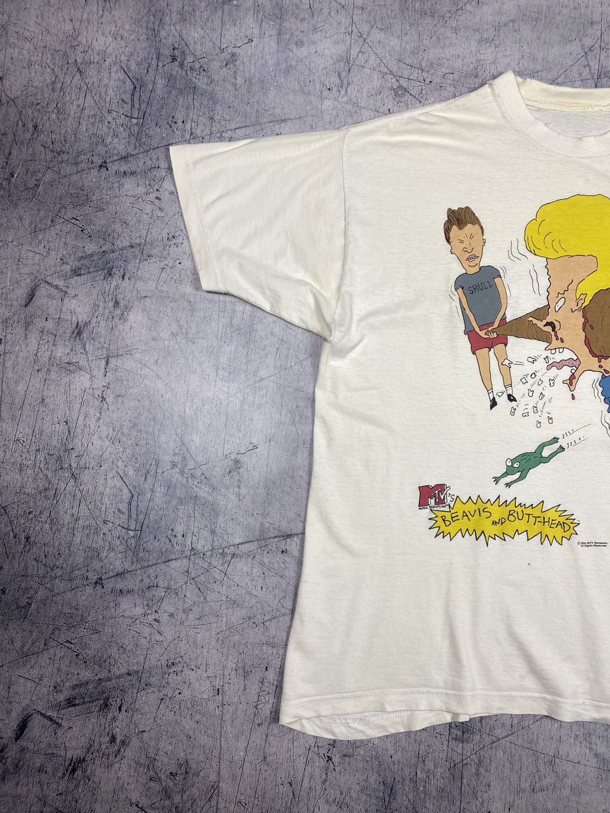 Mtv Vintage 1994 Beavis and Butt-Head Heavy Distressed Tee MTV Size US L / EU 52-54 / 3 - 3 Thumbnail