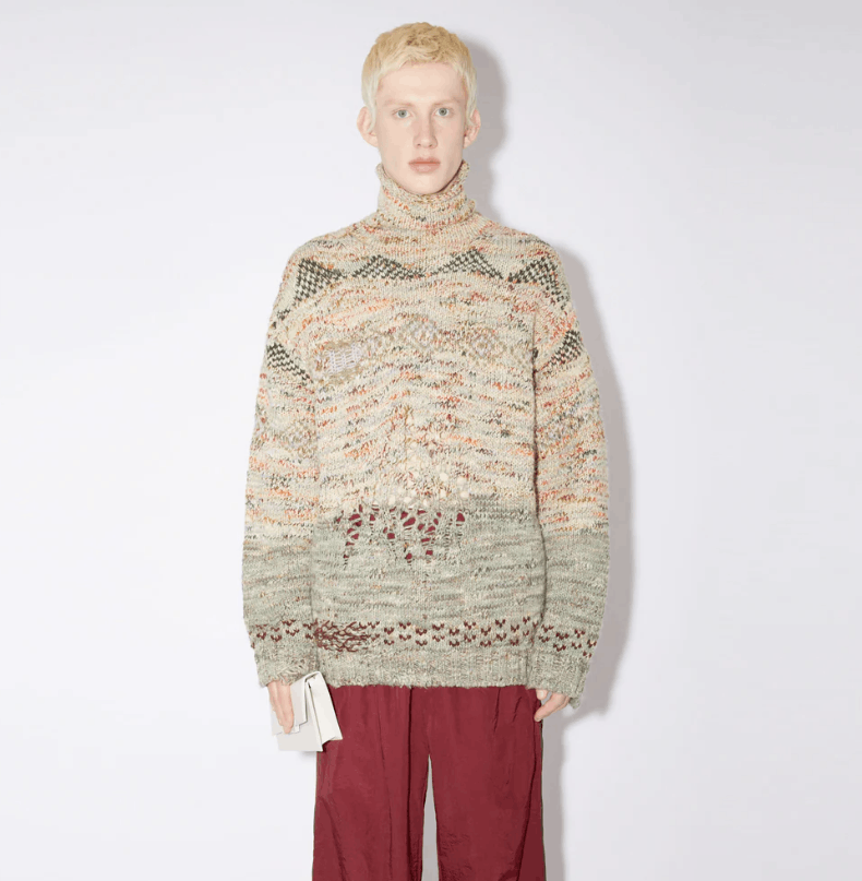 image of Ss23 Acne Studios Deconstructed Sweater L, Men's (Size Large)