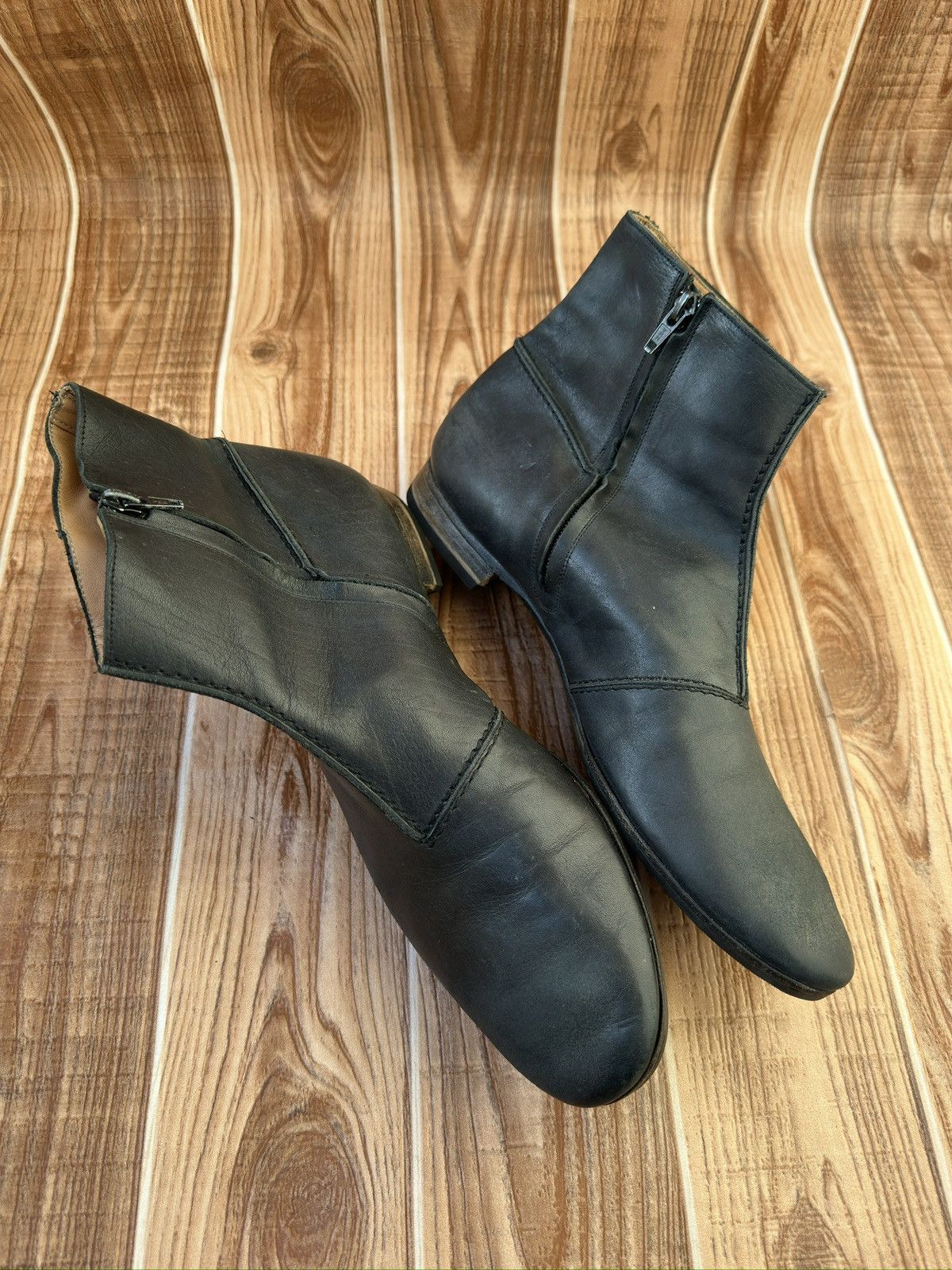 Maison Margiela RARE Maison Martin Margiela BLack Leather Side-Zip Boots Size US 11 / EU 44 - 8 Thumbnail