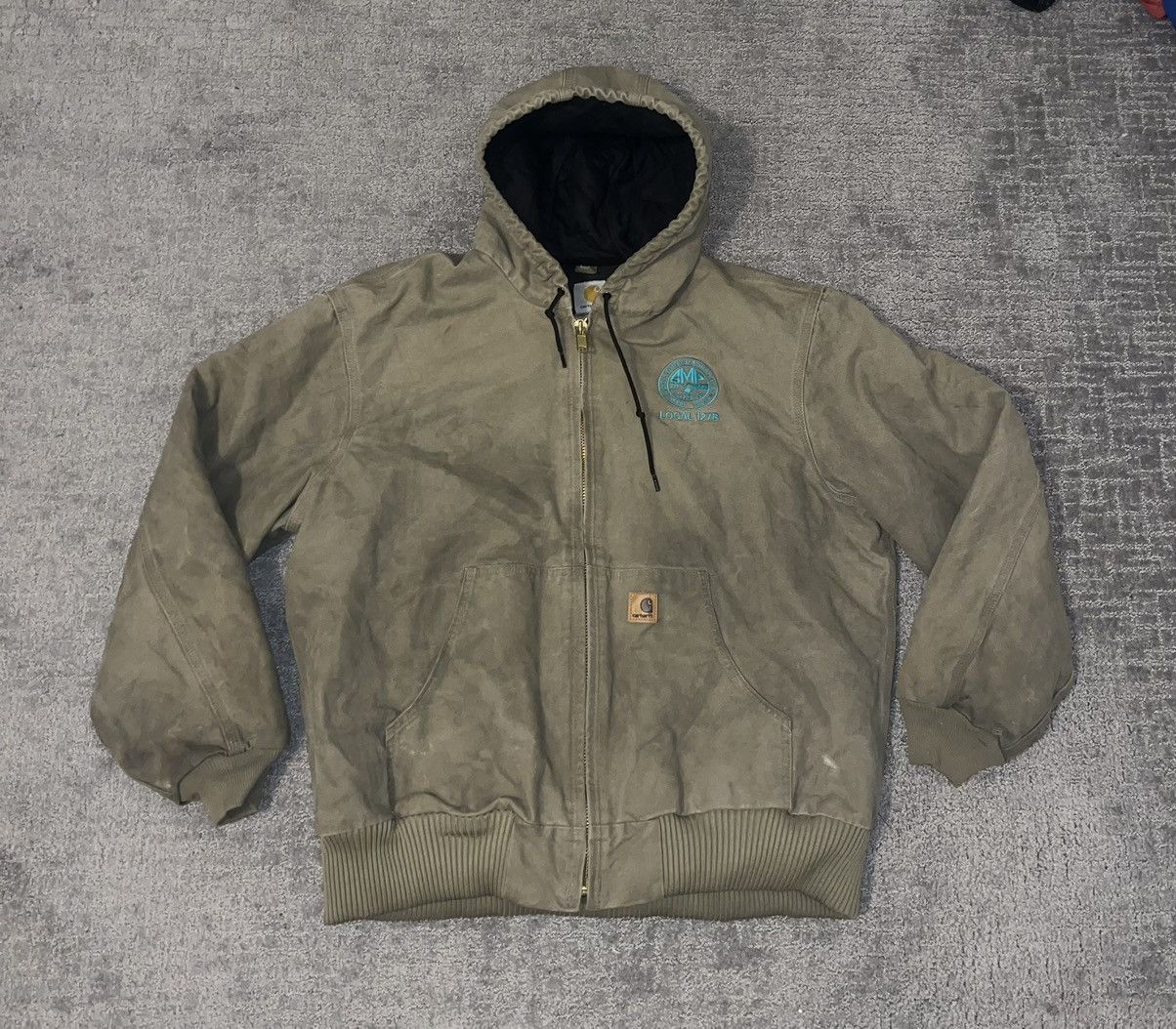 Carhartt × Vintage Carhartt Lined Canvas Brown Green Full Zip Hooded Jacket Size US XL / EU 56 / 4 - 1 Thumbnail