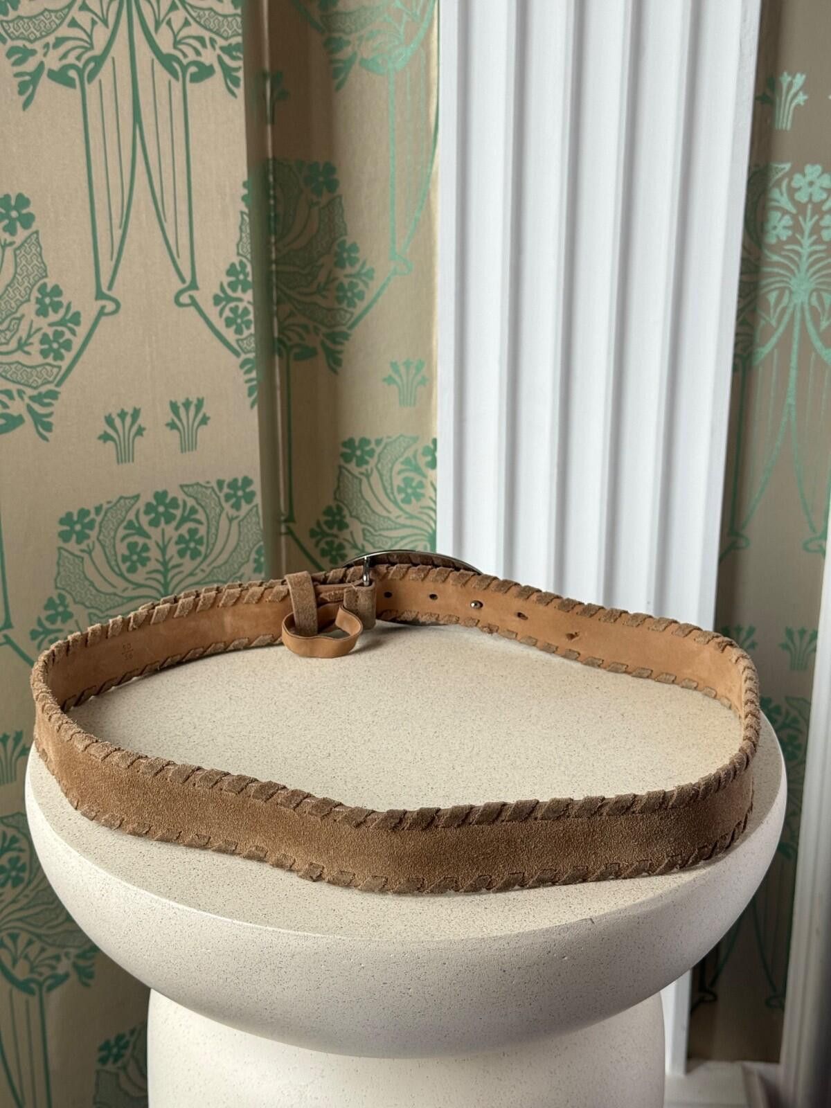Prada Vintage Prada Suede Beige Logo Belt Size 90/36 Size ONE SIZE - 4 Thumbnail