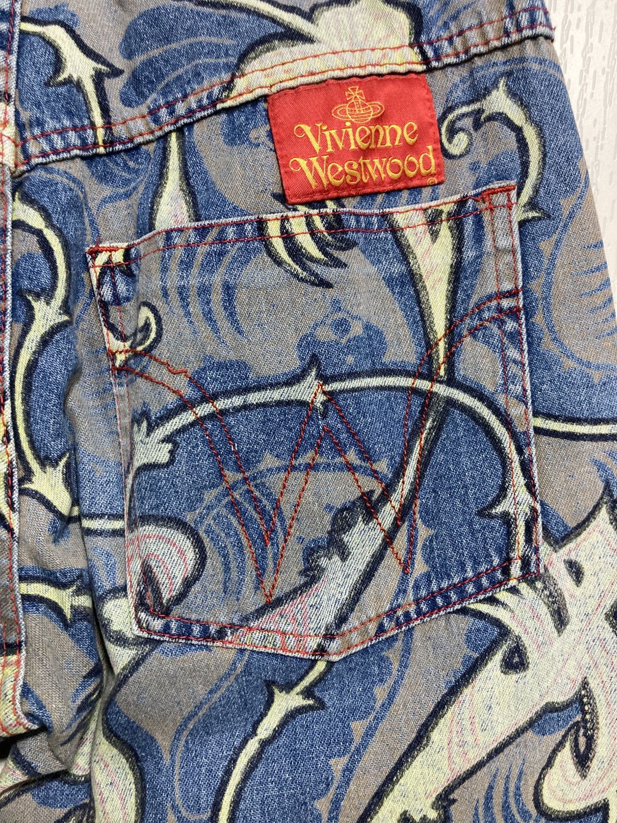 Vivienne Westwood 1993ss Vivienne Westwood Grand Hotel Paisley Denim Pants Size 26" / US 2 / IT 38 - 7 Thumbnail