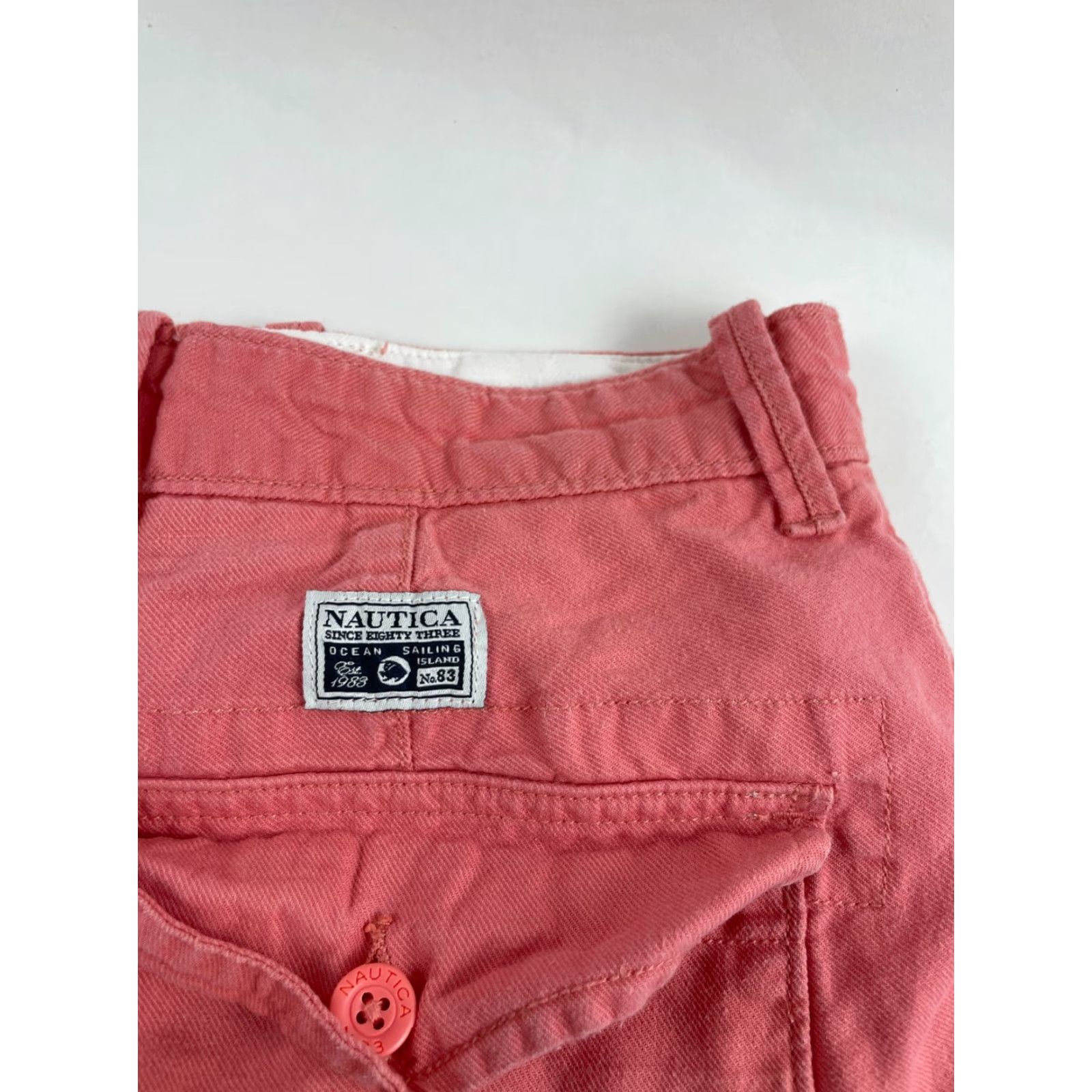 Nautica Nautica Shorts Mens 36W Pink Chino Flat Front Back Pockets Casual Travel Linen Cotton Modern 39 in Waist Regular No Vintage Mens Size US 39 - 3 Thumbnail