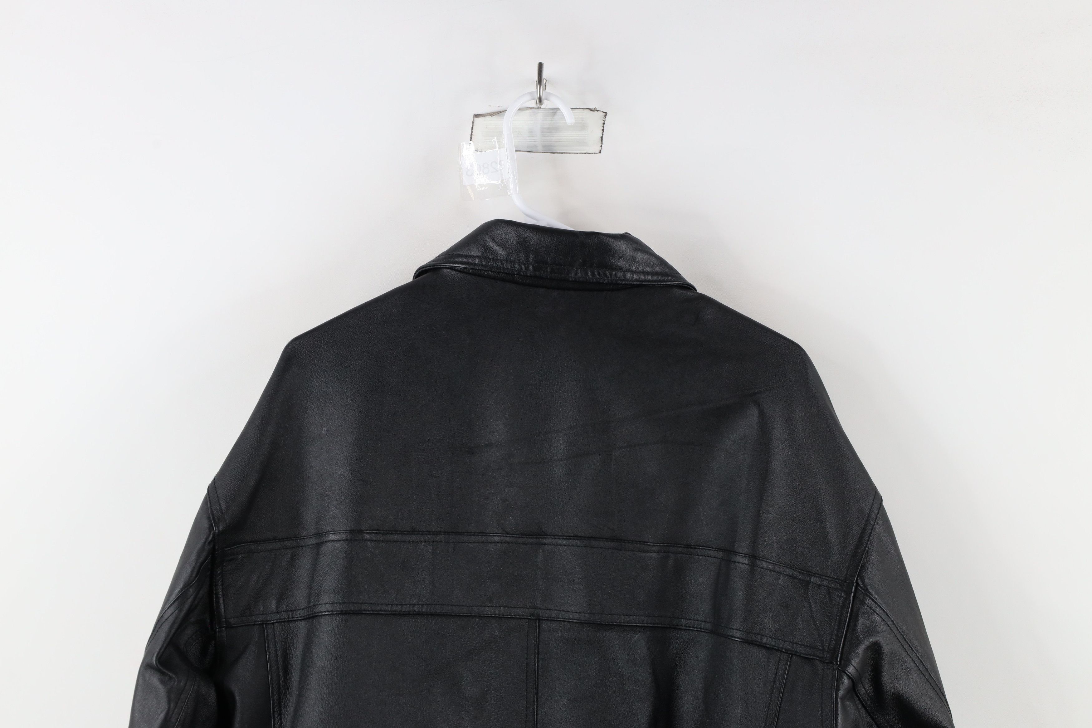 Vintage Vintage 90s Streetwear Leather Flight Bomber Jacket Black Size US L / EU 52-54 / 3 - 14 Thumbnail