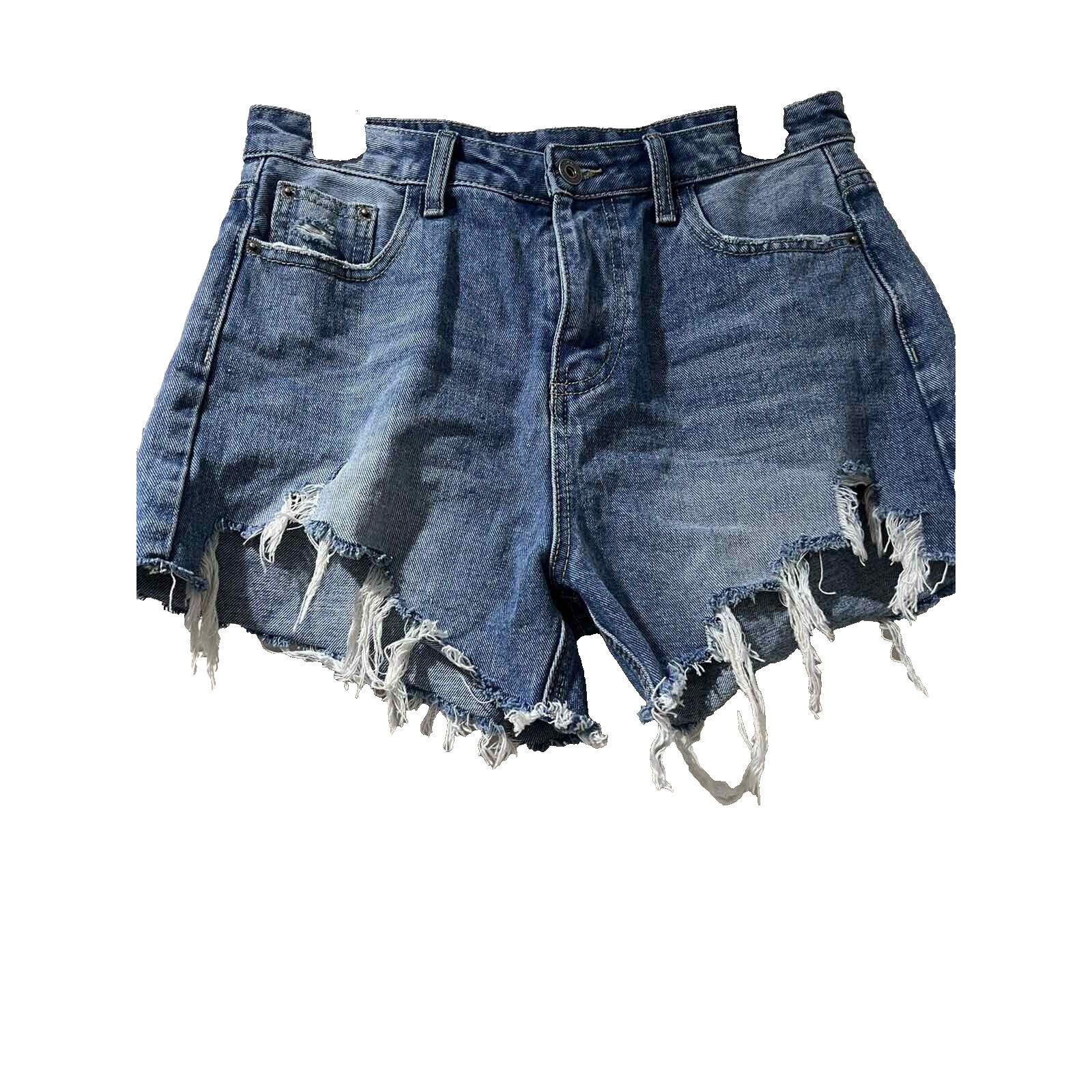 Gaziano & Girling Gracia Women Distressed Denim Shorts Blue Size Large A000497 Size 30" / US 8 / IT 44 - 3 Thumbnail