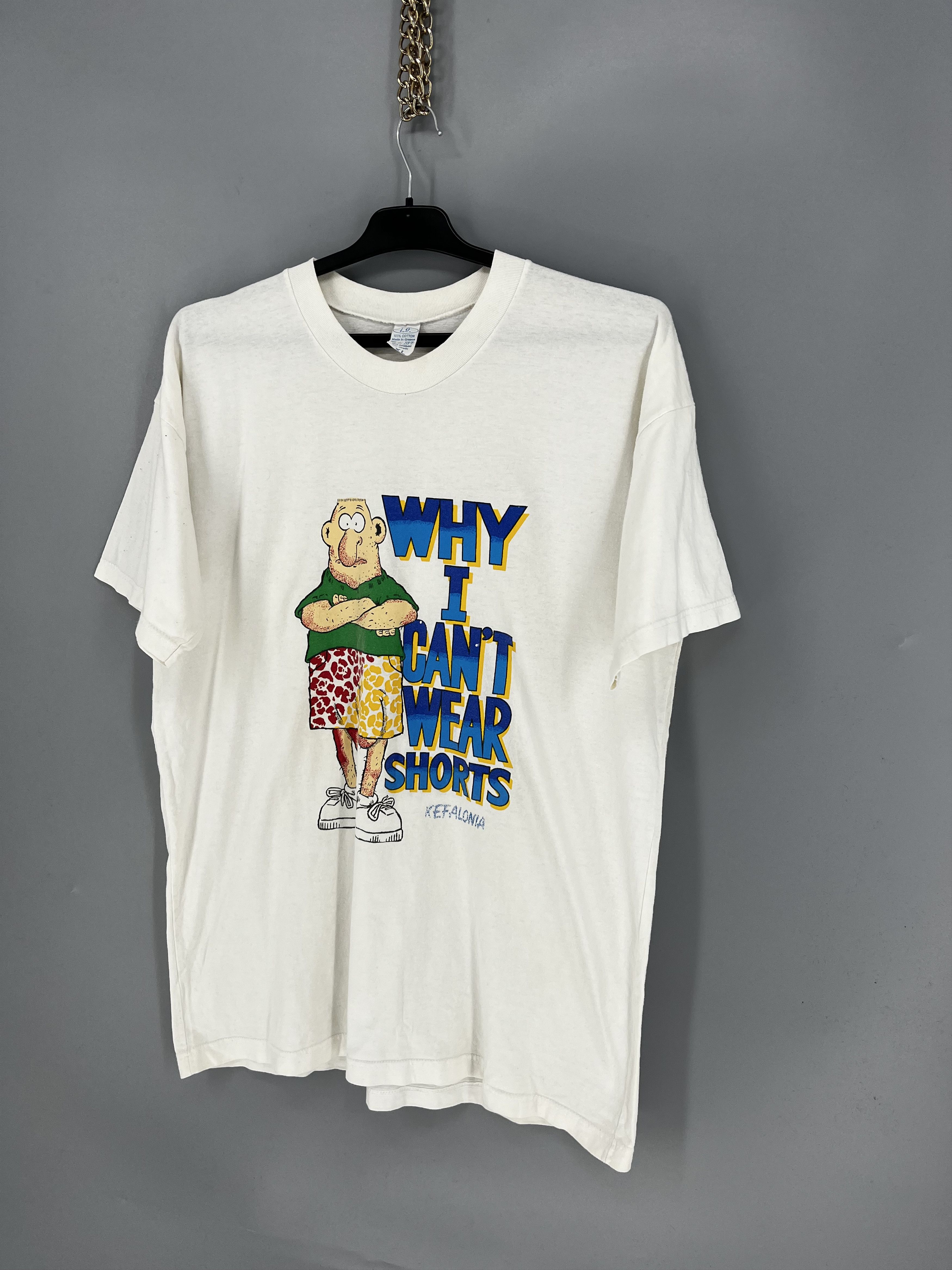 Vintage Y2K 90’s Vintage Why I Can’t Wear Shorts Funny T Shirt Size US XL / EU 56 / 4 - 3 Thumbnail