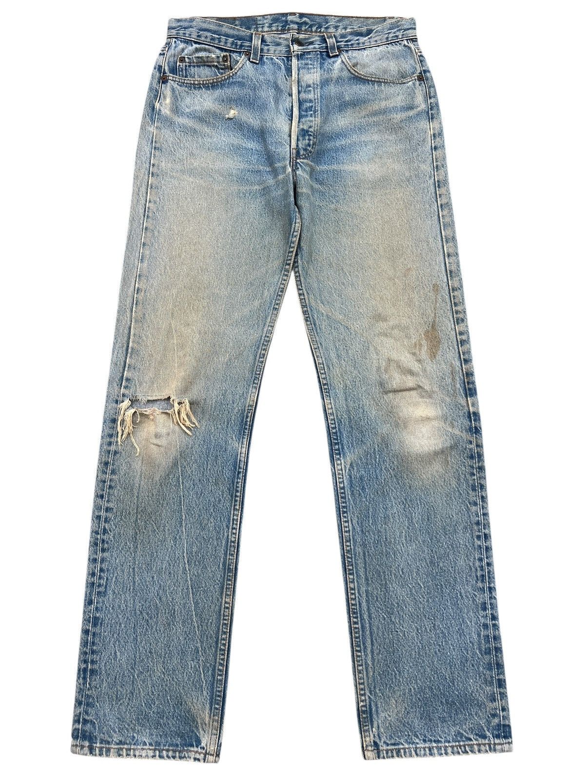 Levi's Vintage 80s Levis Distressed Mudwash Denim Jeans 33x34 W33 Size US 33 - 2 Thumbnail
